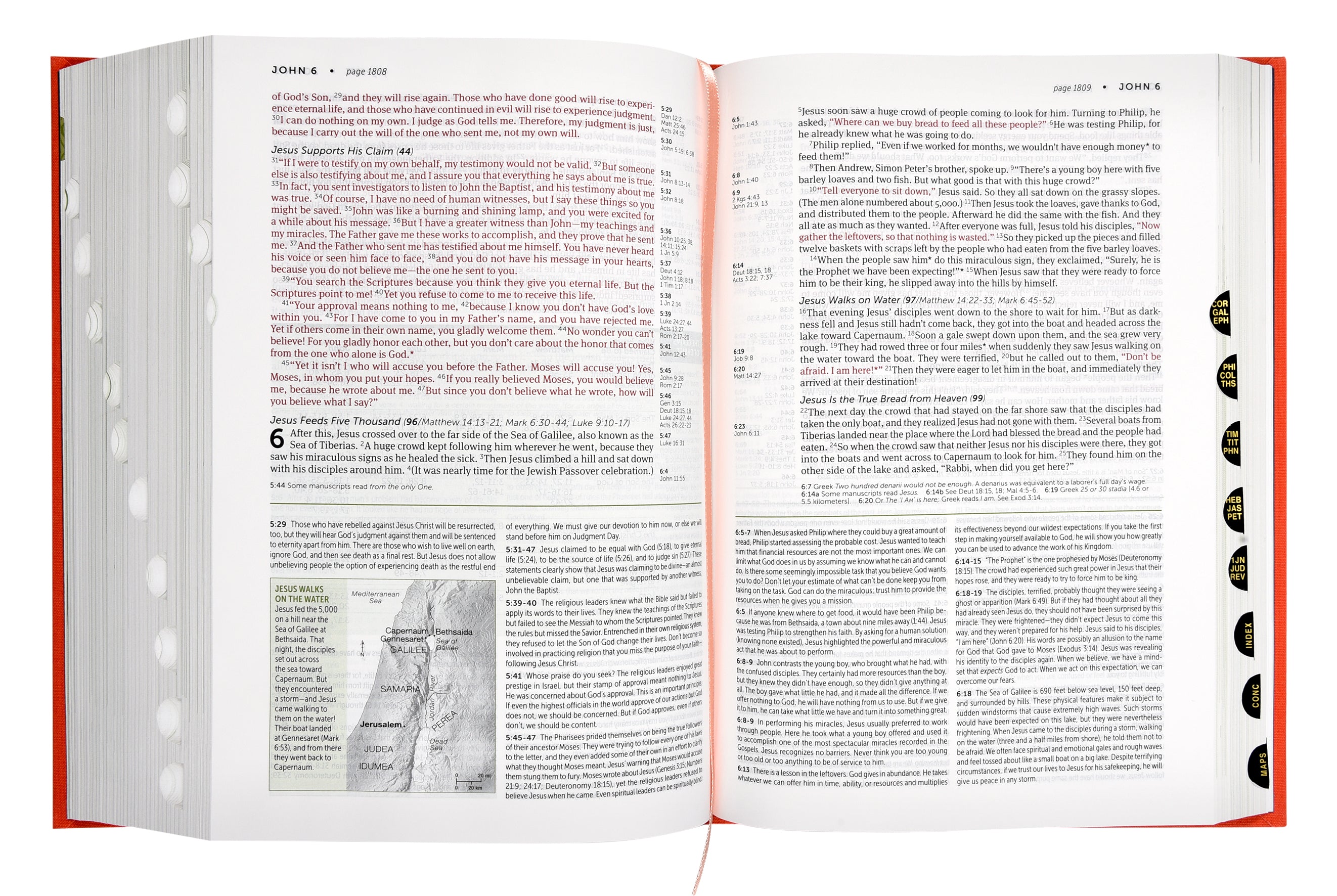 NLT Life Application Study Bible Coral Indexed (Red Letter Edition) (Red Letter Edition) (3rd Edition)