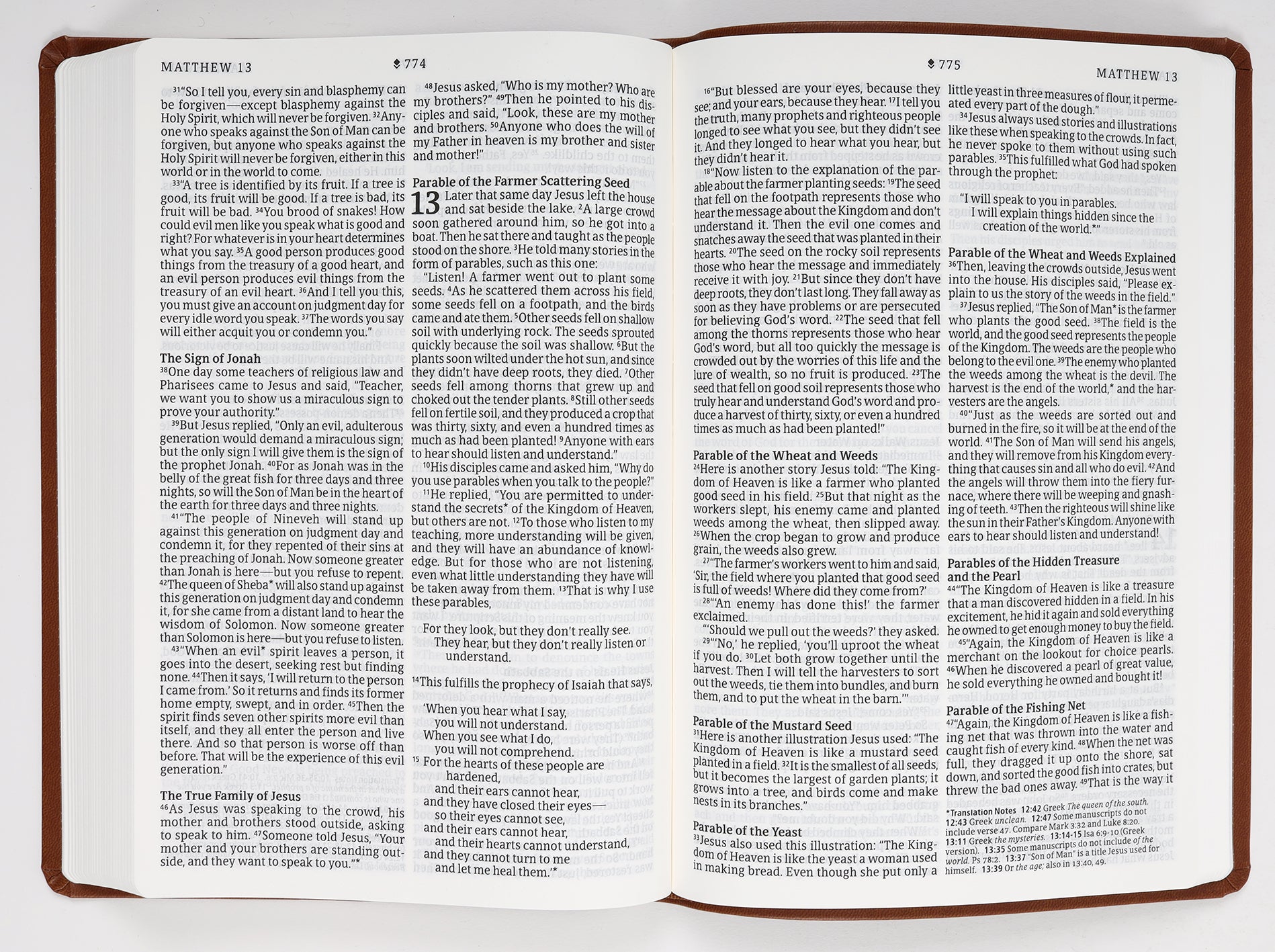 NLT Large Print Premium Value Thinline Bible Filament Enabled Edition Brown Celtic Cross