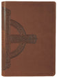 NLT Large Print Premium Value Thinline Bible Filament Enabled Edition Brown Celtic Cross