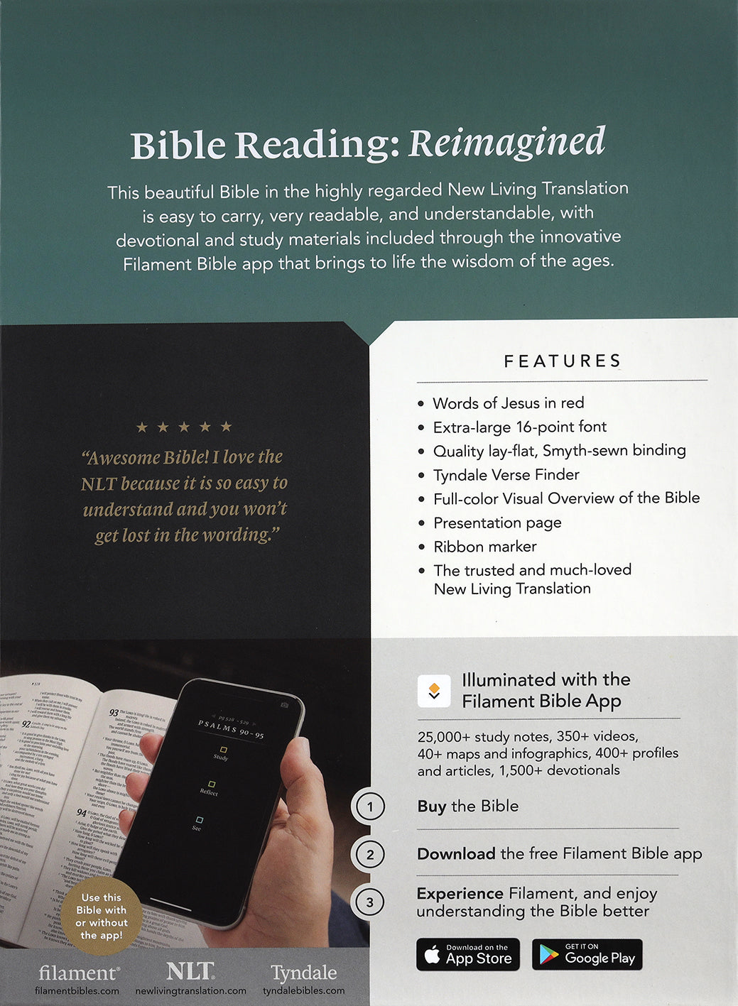 NLT Super Giant Print Bible Filament Enabled Edition Brown (Red Letter Edition)