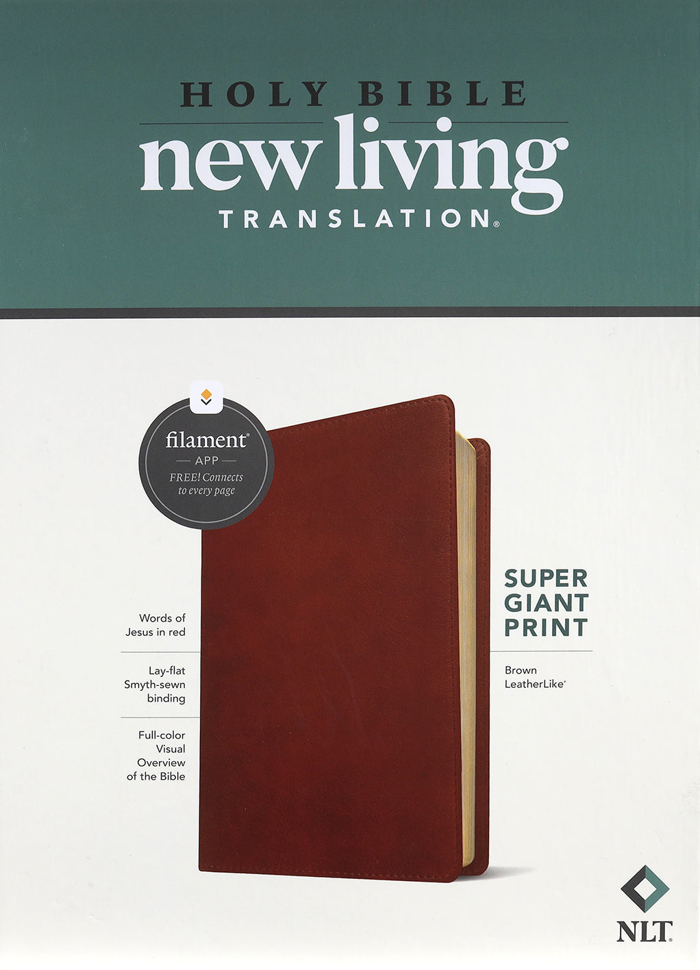 NLT Super Giant Print Bible Filament Enabled Edition Brown (Red Letter Edition)