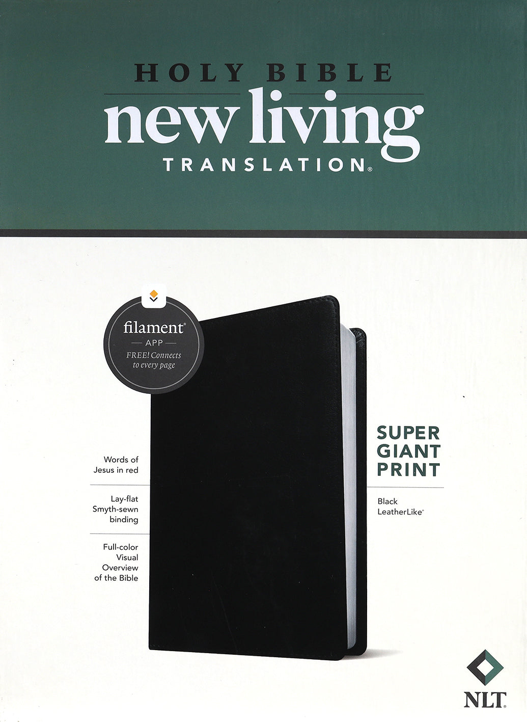 NLT Super Giant Print Bible Filament Enabled Edition Black (Red Letter Edition)