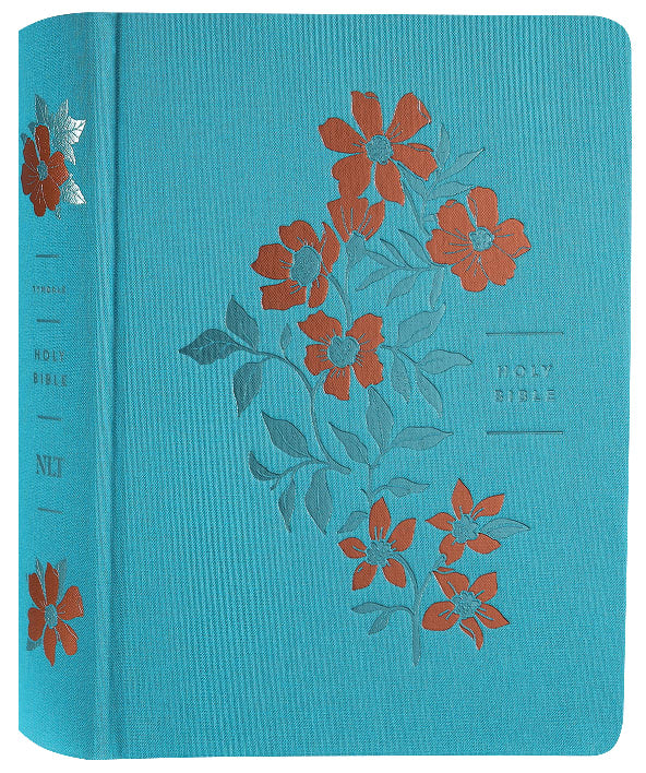 NLT Wide Margin Bible Filament Enabled Edition Ocean Blue Floral (Red Letter Edition)