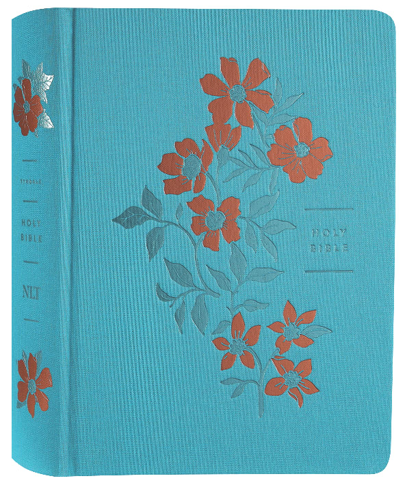 NLT Wide Margin Bible Filament Enabled Edition Ocean Blue Floral Indexed (Red Letter Edition)