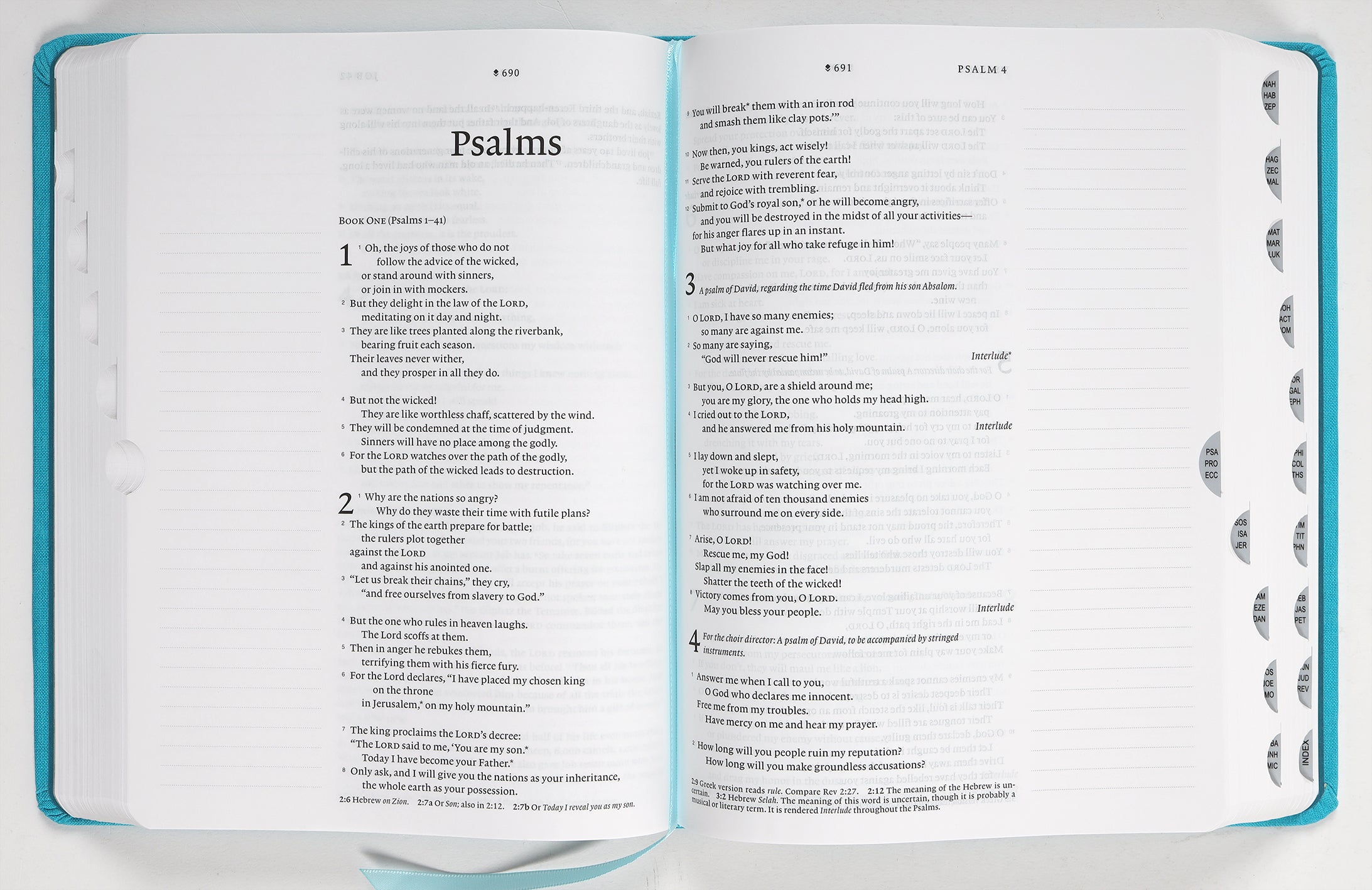 NLT Wide Margin Bible Filament Enabled Edition Ocean Blue Floral Indexed (Red Letter Edition)