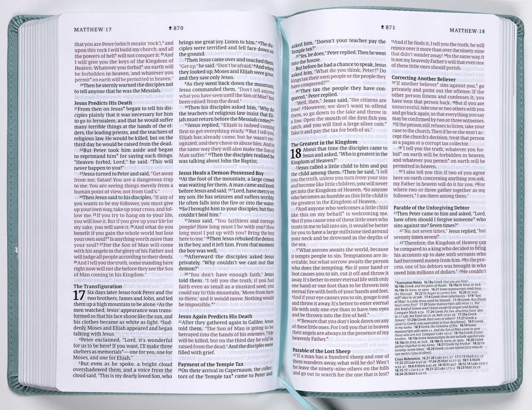 NLT Thinline Reference Bible Filament Enabled Edition Floral Leaf Teal (Red Letter Edition)