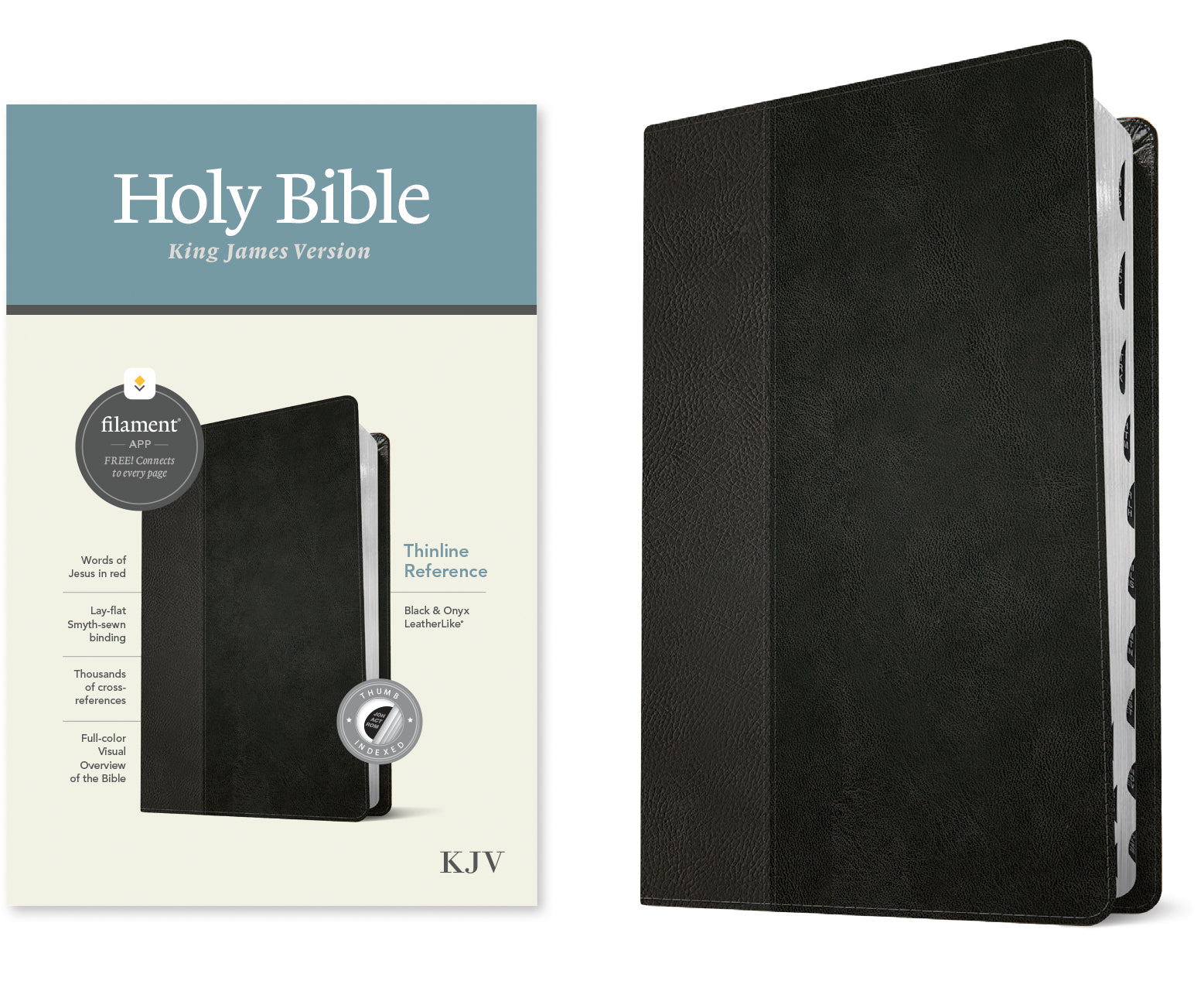 KJV Thinline Reference Bible Filament Enabled Edition Black/Onyx Indexed (Red Letter Edition)