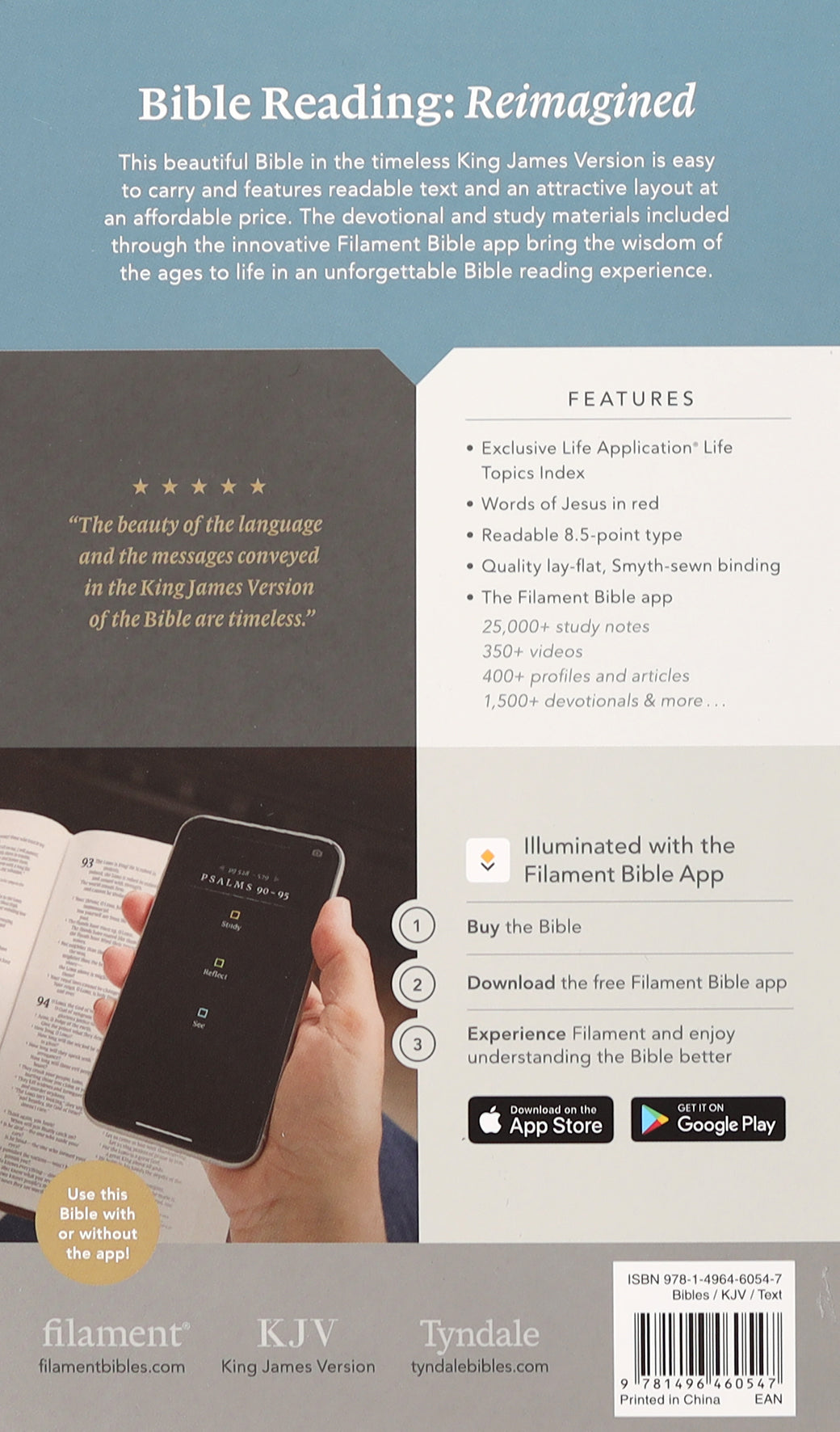 KJV Premium Value Thinline Bible Filament Enabled Edition Black Radiant Cross (Red Letter Edition)