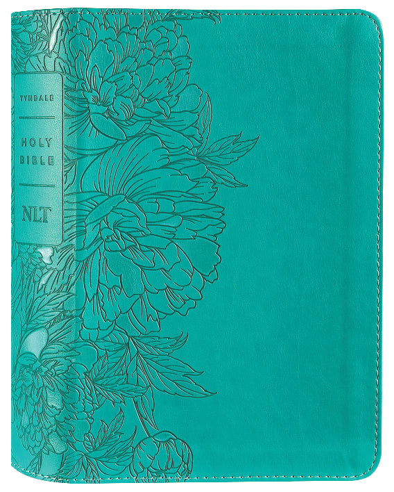 NLT Compact Giant Print Bible Filament Enabled Edition Peony Rich Teal (Red Letter Edition)