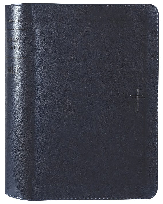 NLT Compact Giant Print Bible Filament Enabled Edition Navy Blue Cross (Red Letter Edition)