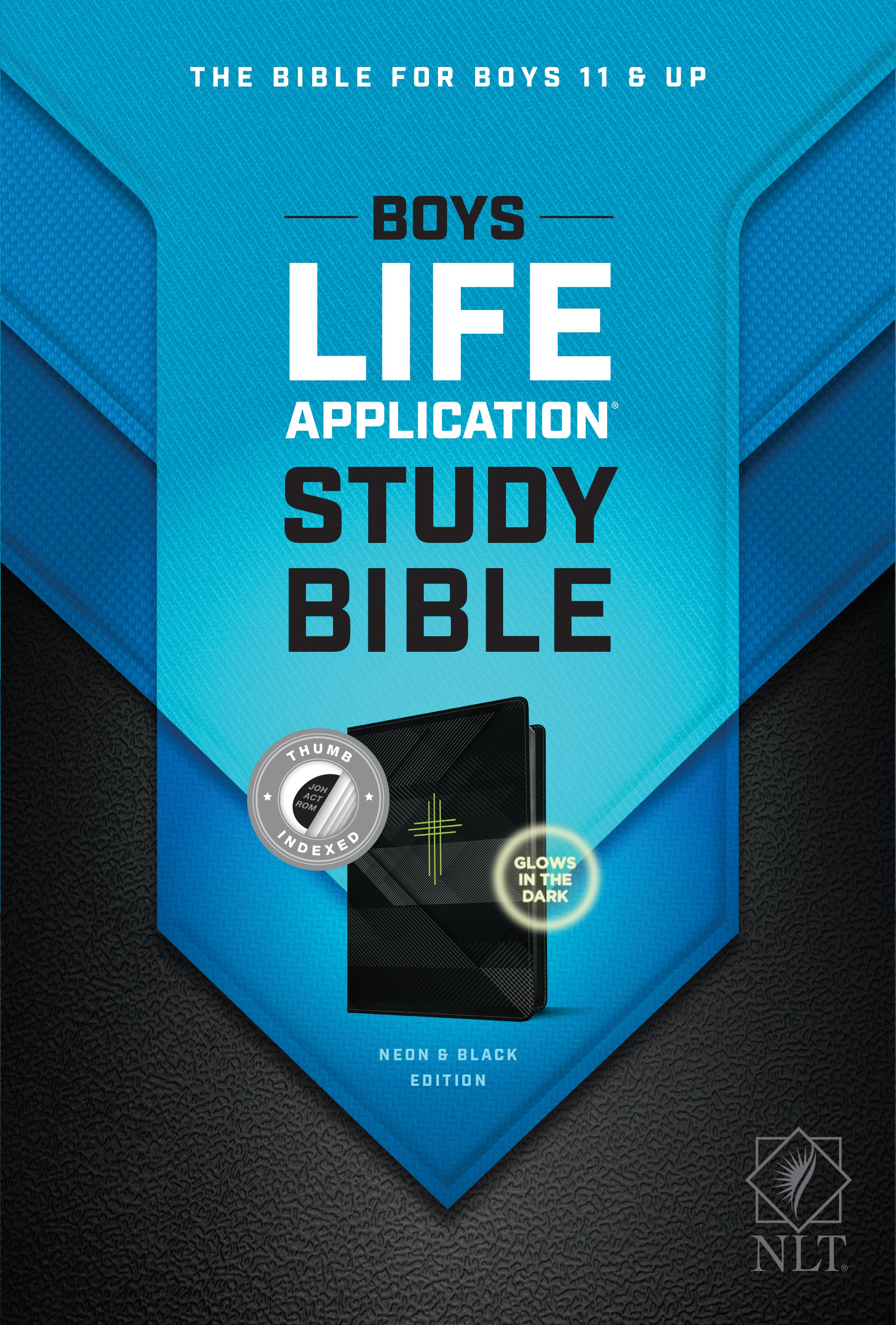 NLT Boys Life Application Study Bible Neon/Black Indexed