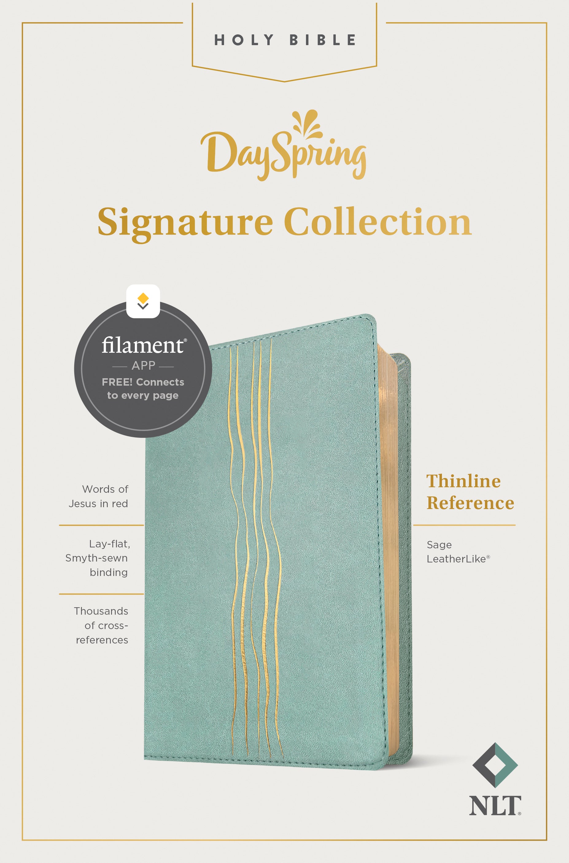 NLT Thinline Reference Bible Filament Enabled Edition Sage Dayspring Signature Collection (Red Letter Edition) (Dayspring Signature Collection)