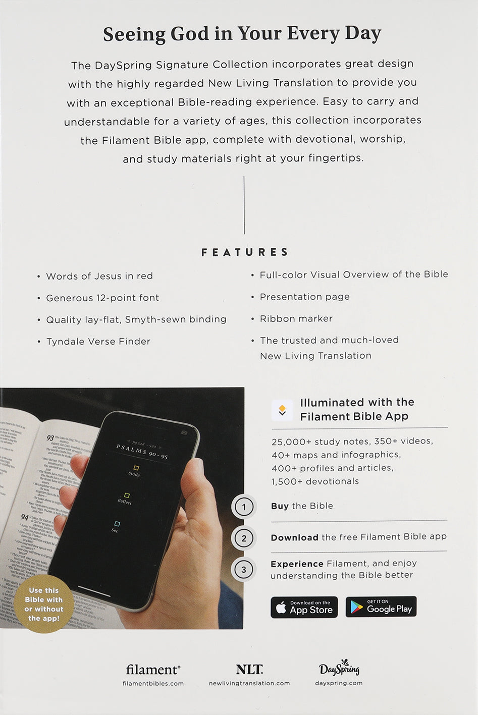 NLT Personal Size Giant Print Bible Filament Enabled Edition Classic Tan Dayspring Signature Collection (Red Letter Edition) (Dayspring Signature Collection)