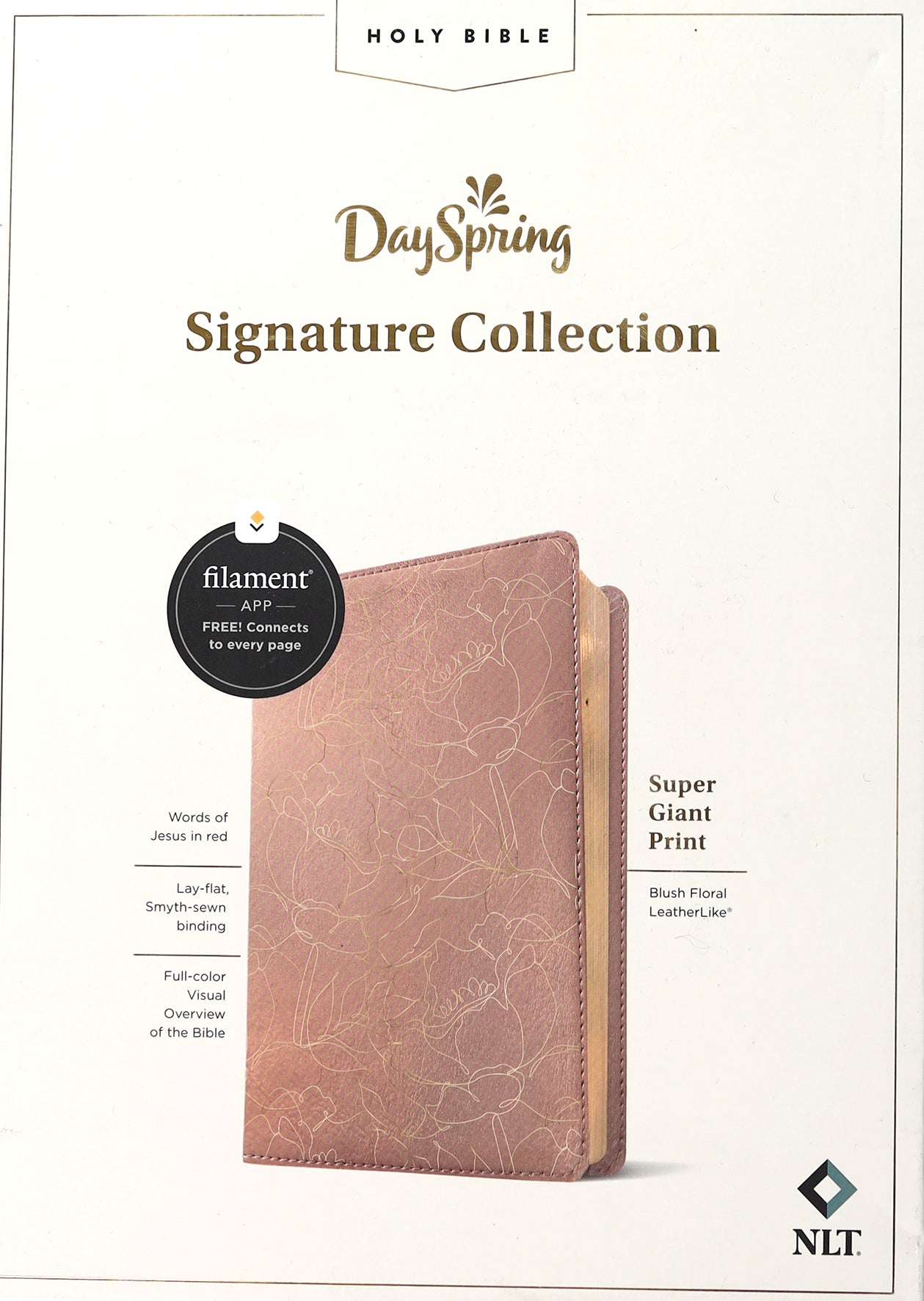 NLT Super Giant Print Bible Filament Enabled Edition Blush Floral Dayspring Signature Collection (Red Letter Edition) (Dayspring Signature Collection)
