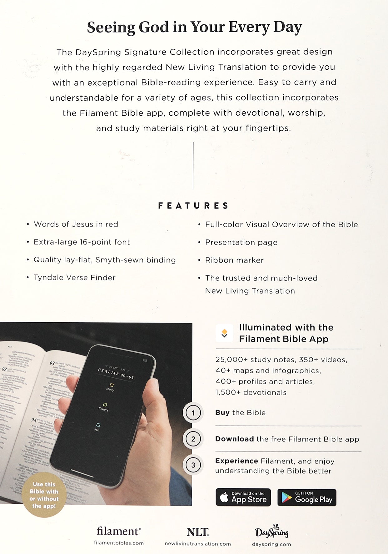 NLT Super Giant Print Bible Filament Enabled Edition Blush Floral Dayspring Signature Collection (Red Letter Edition) (Dayspring Signature Collection)
