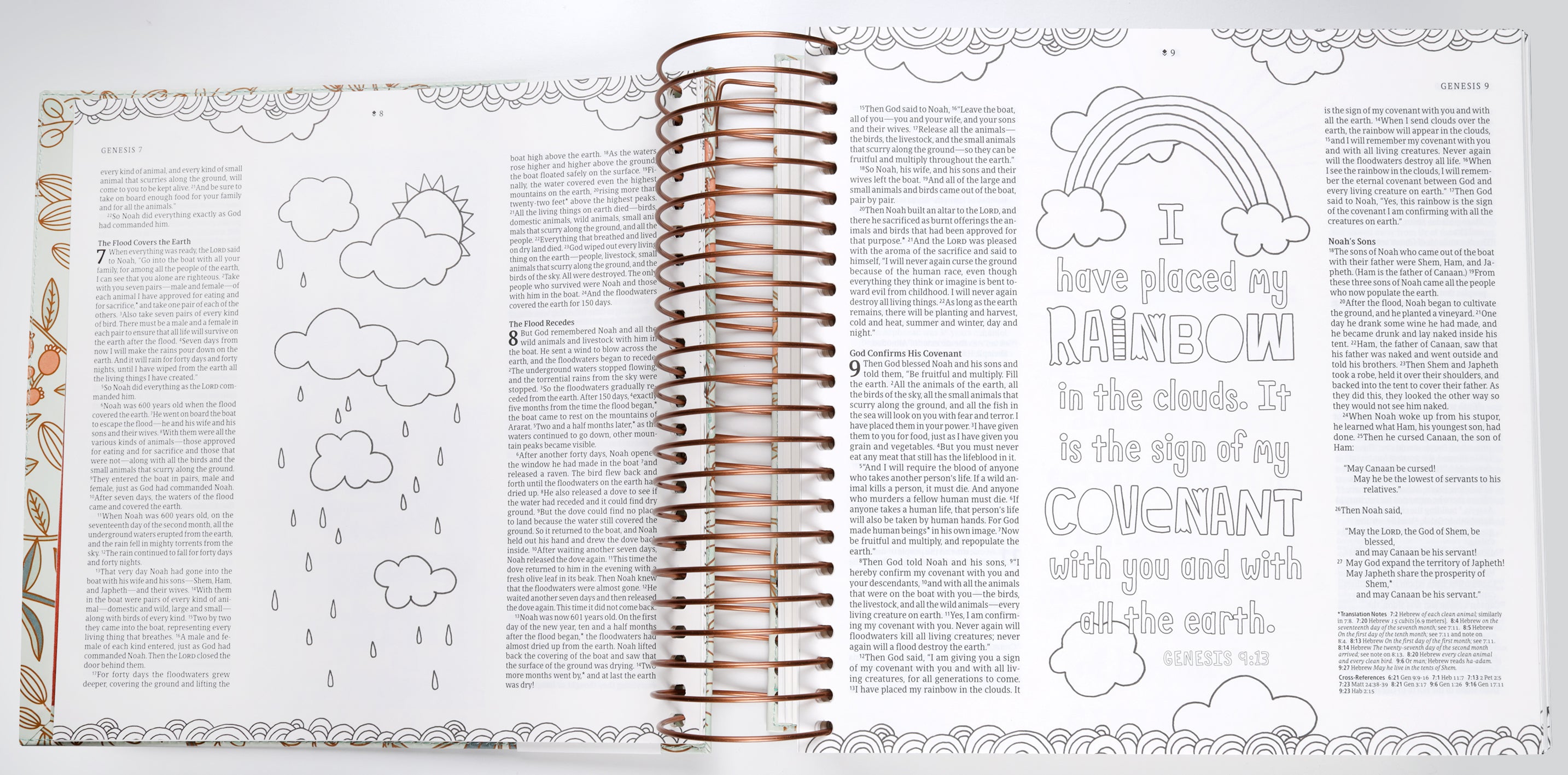 NLT Inspire Illustrating Bible Filament-Enabled Edition Mint Floral Garden