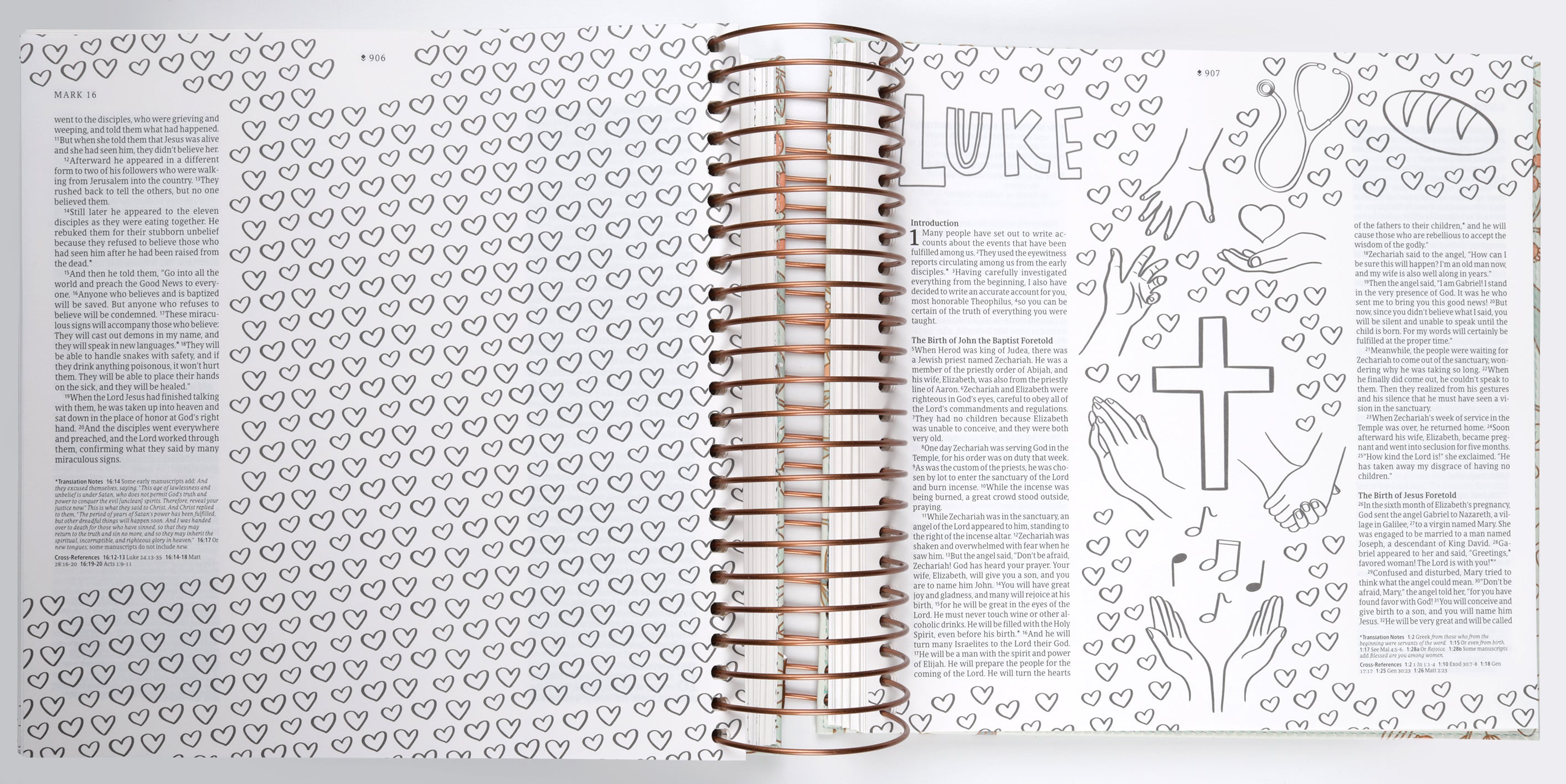 NLT Inspire Illustrating Bible Filament-Enabled Edition Mint Floral Garden