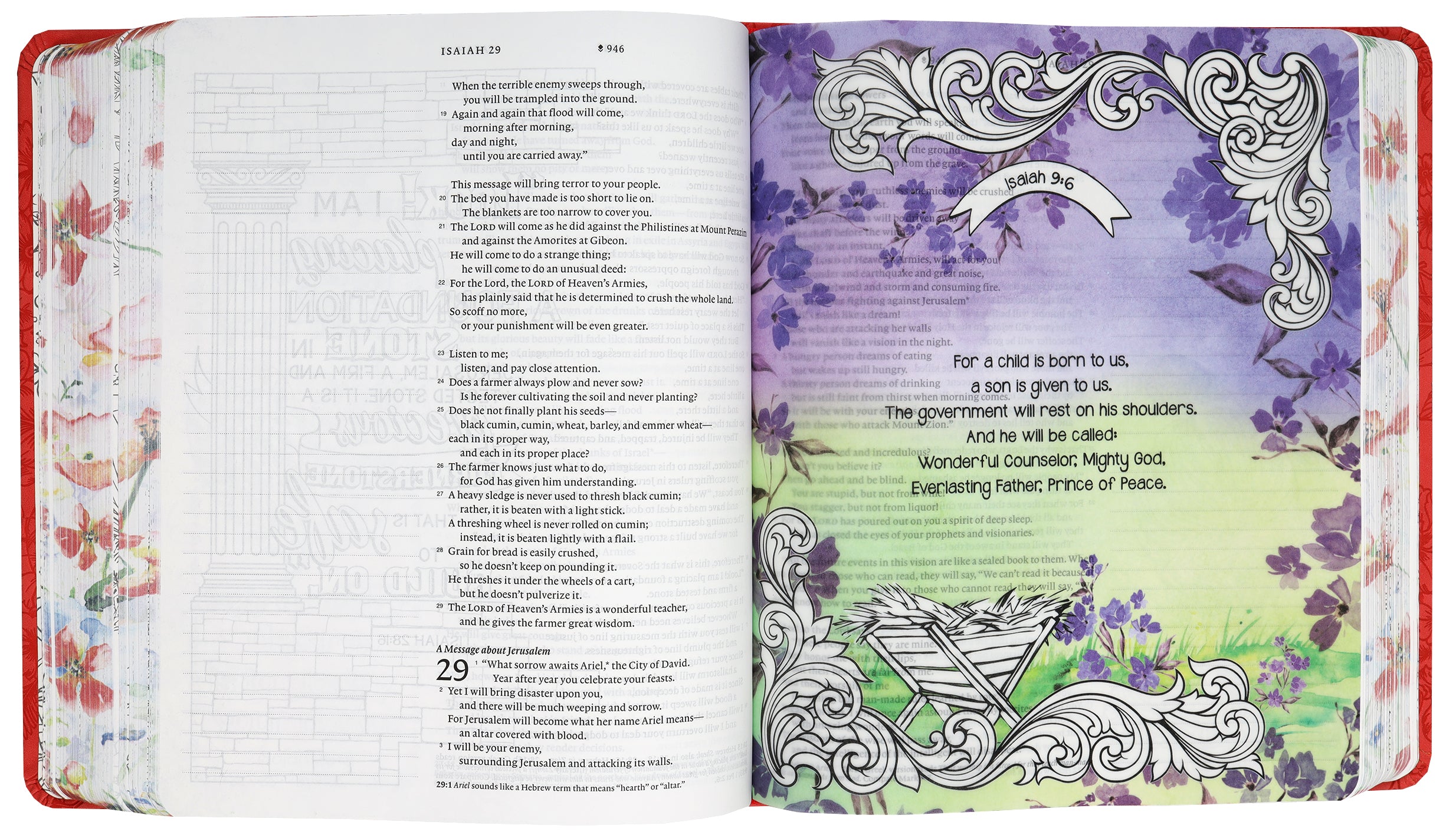 NLT Inspire Faith Bible Filament Enabled Edition Coral Blooms