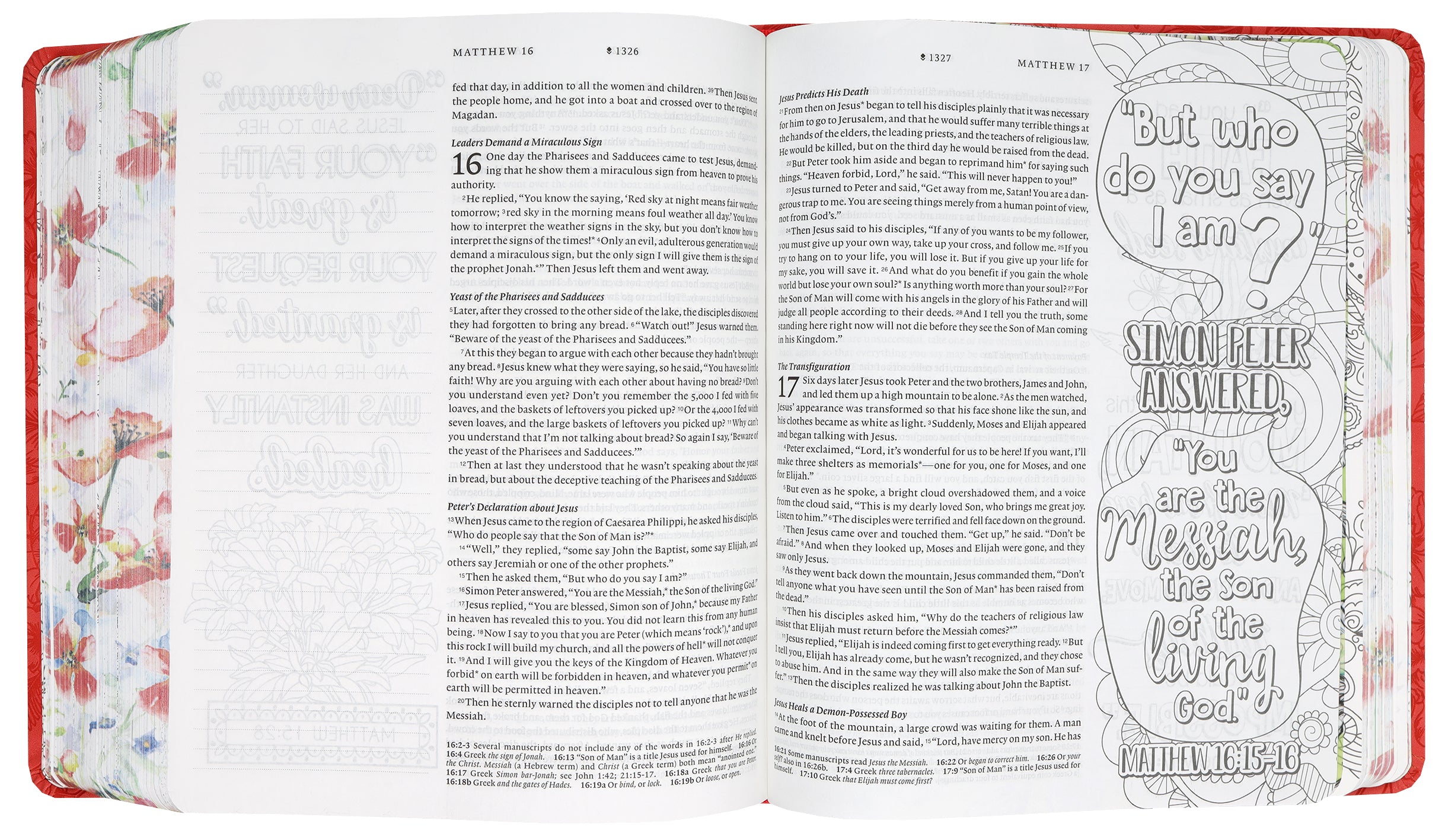 NLT Inspire Faith Bible Filament Enabled Edition Coral Blooms