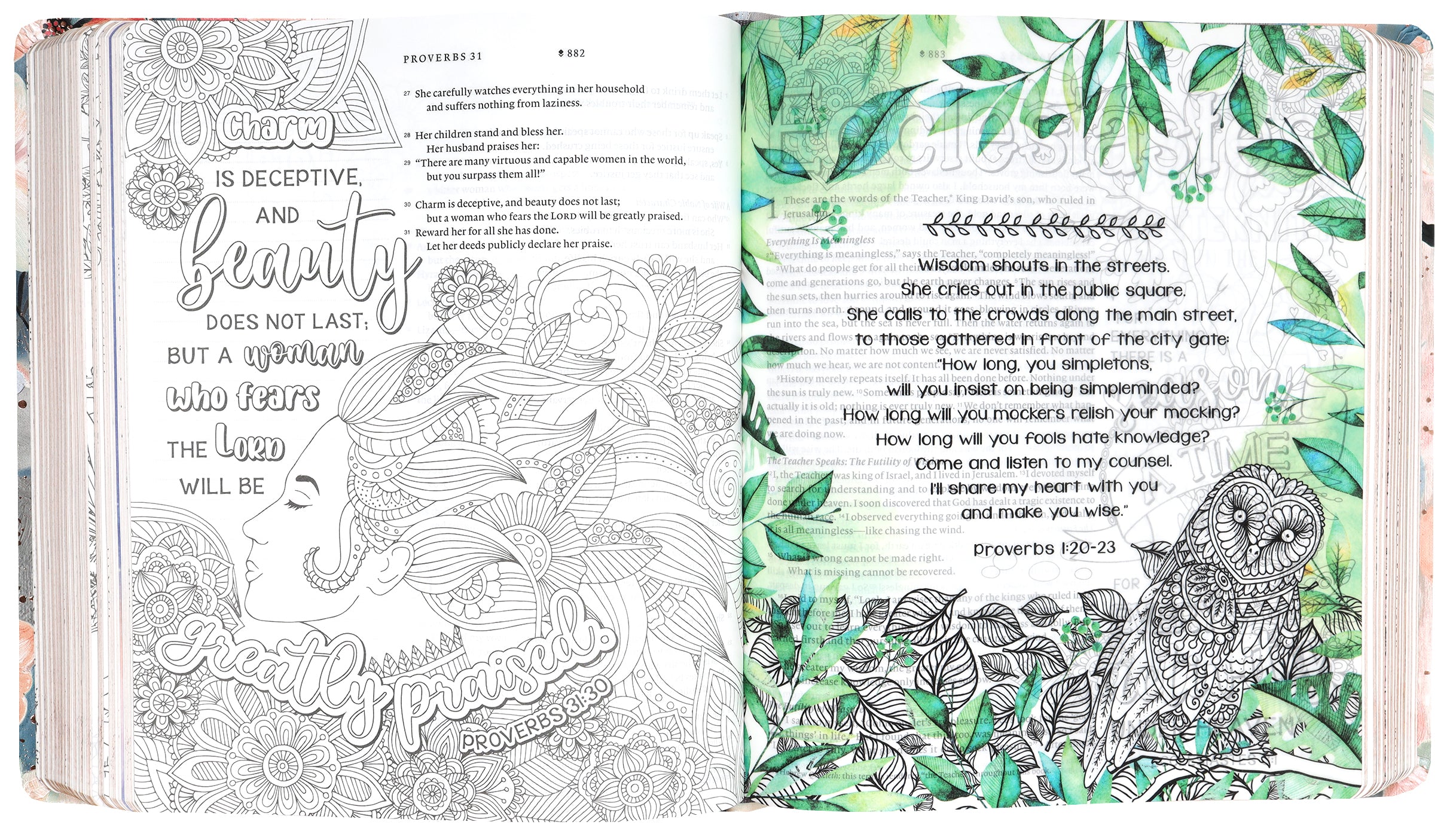 NLT Inspire Faith Bible Filament Enabled Edition Watercolor Garden
