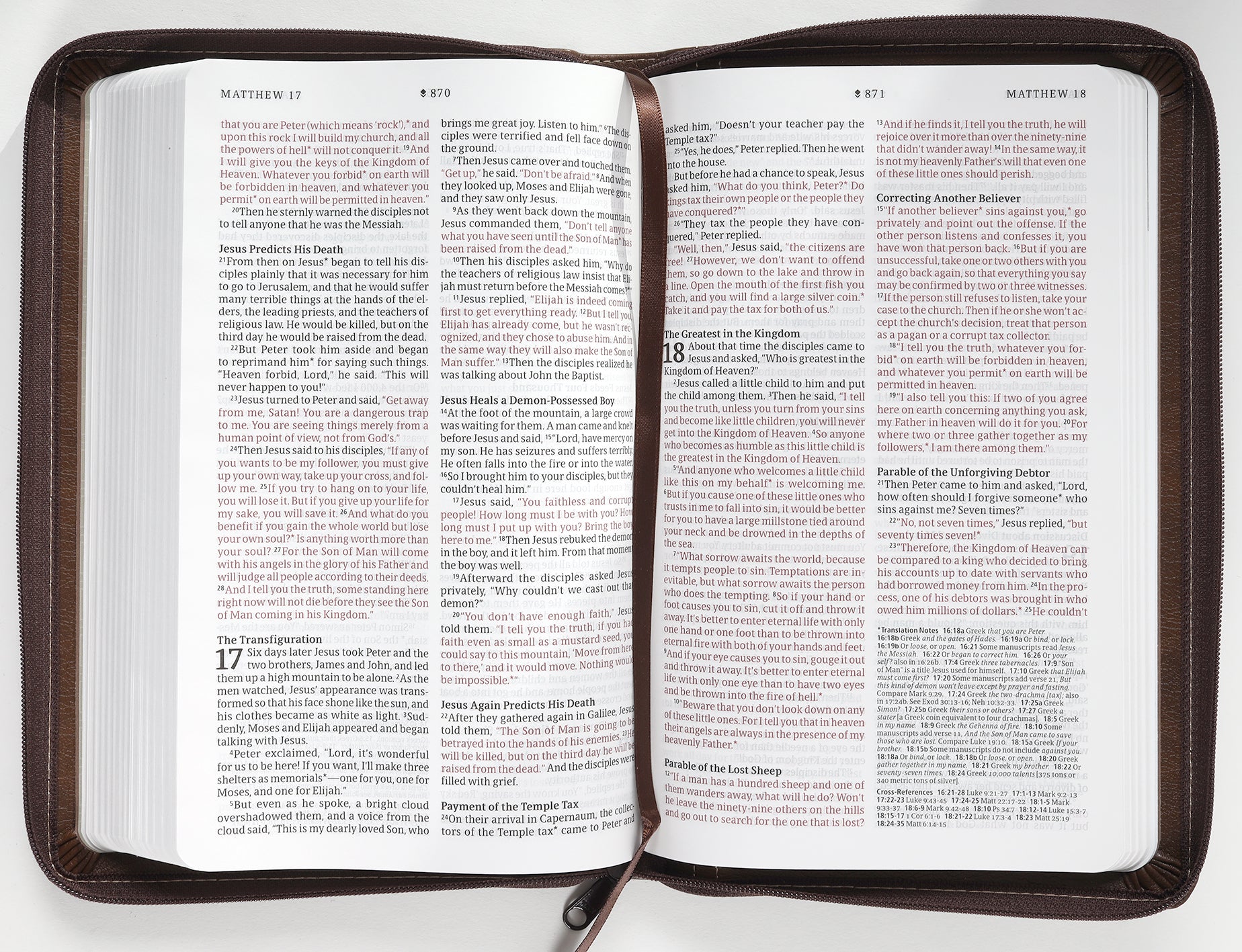 NLT Thinline Reference Zipper Bible Filament Enabled Edition Atlas Rustic Brown (Red Letter Edition)