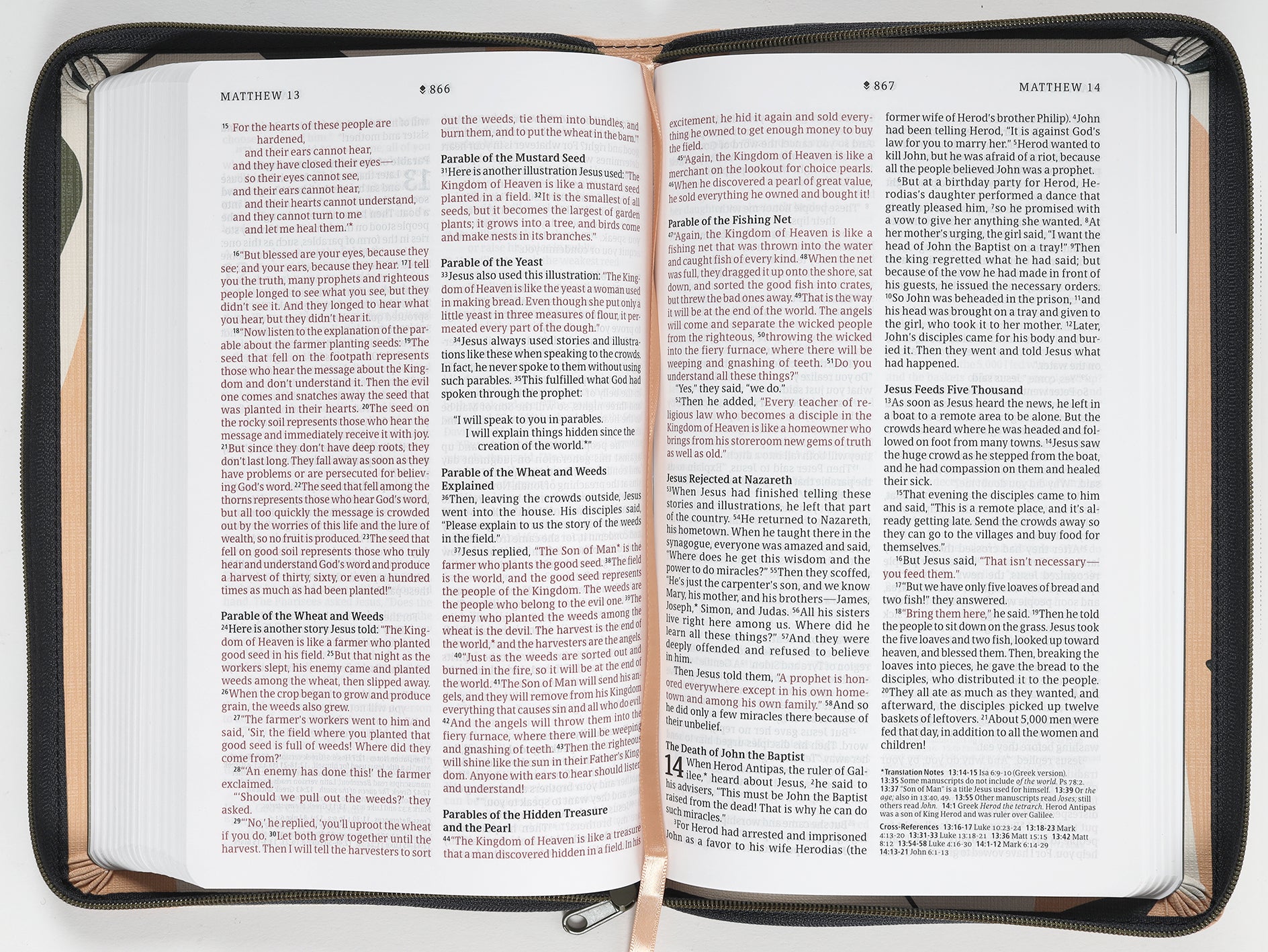 NLT Thinline Reference Zipper Bible Filament Enabled Edition Sunset Branches (Red Letter Edition)
