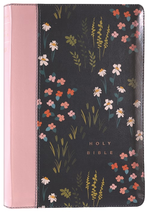 NLT Large Print Thinline Reference Zipper Bible Filament Enabled Edition Meadow Navy/Pink (Red Letter Edition)