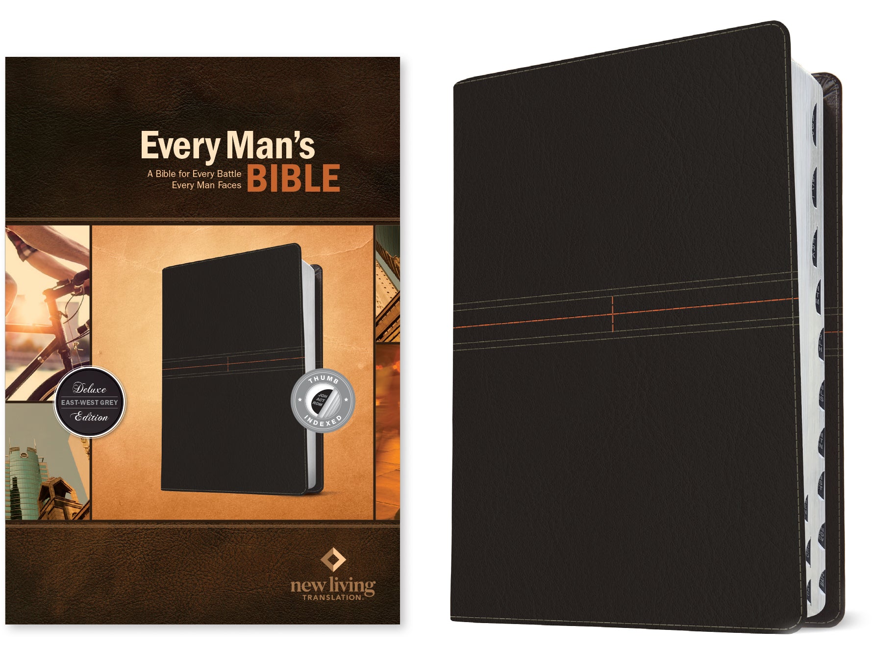 NLT Every Man's Bible East-West Grey Indexed