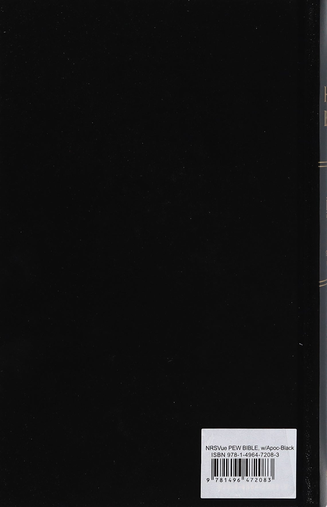 Nrsvue Pew Bible With Apocrypha Black