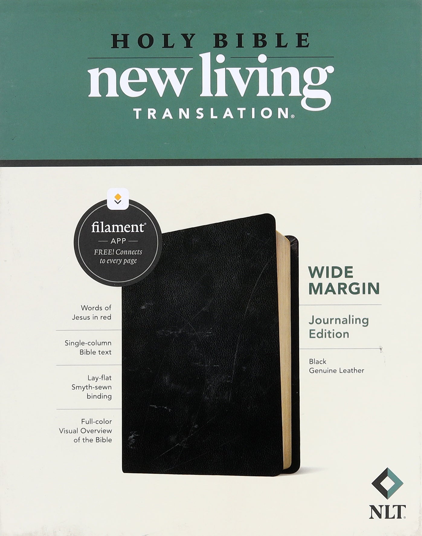 NLT Wide Margin Bible Filament Enabled Edition Black (Red Letter Edition)