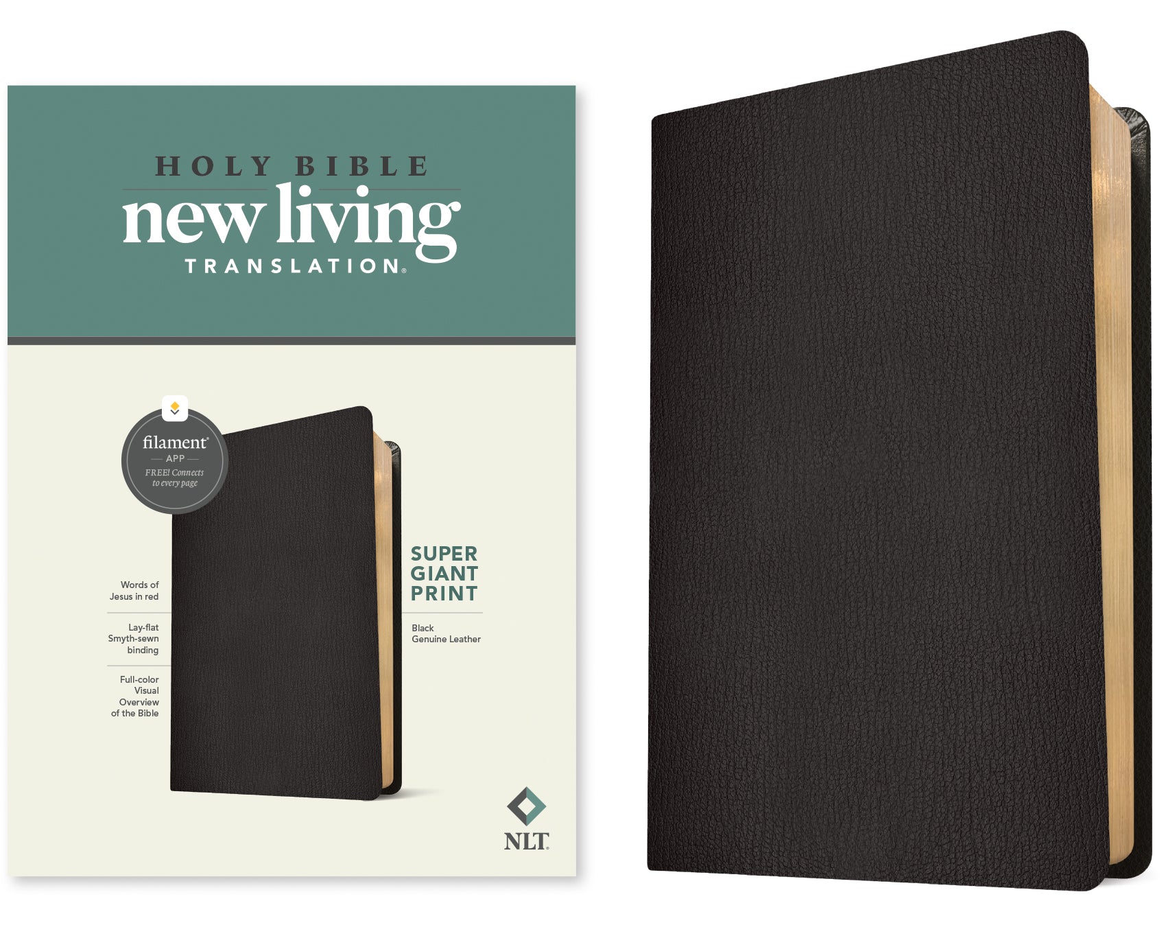 NLT Super Giant Print Bible Filament-Enabled Edition Black (Red Letter Edition)