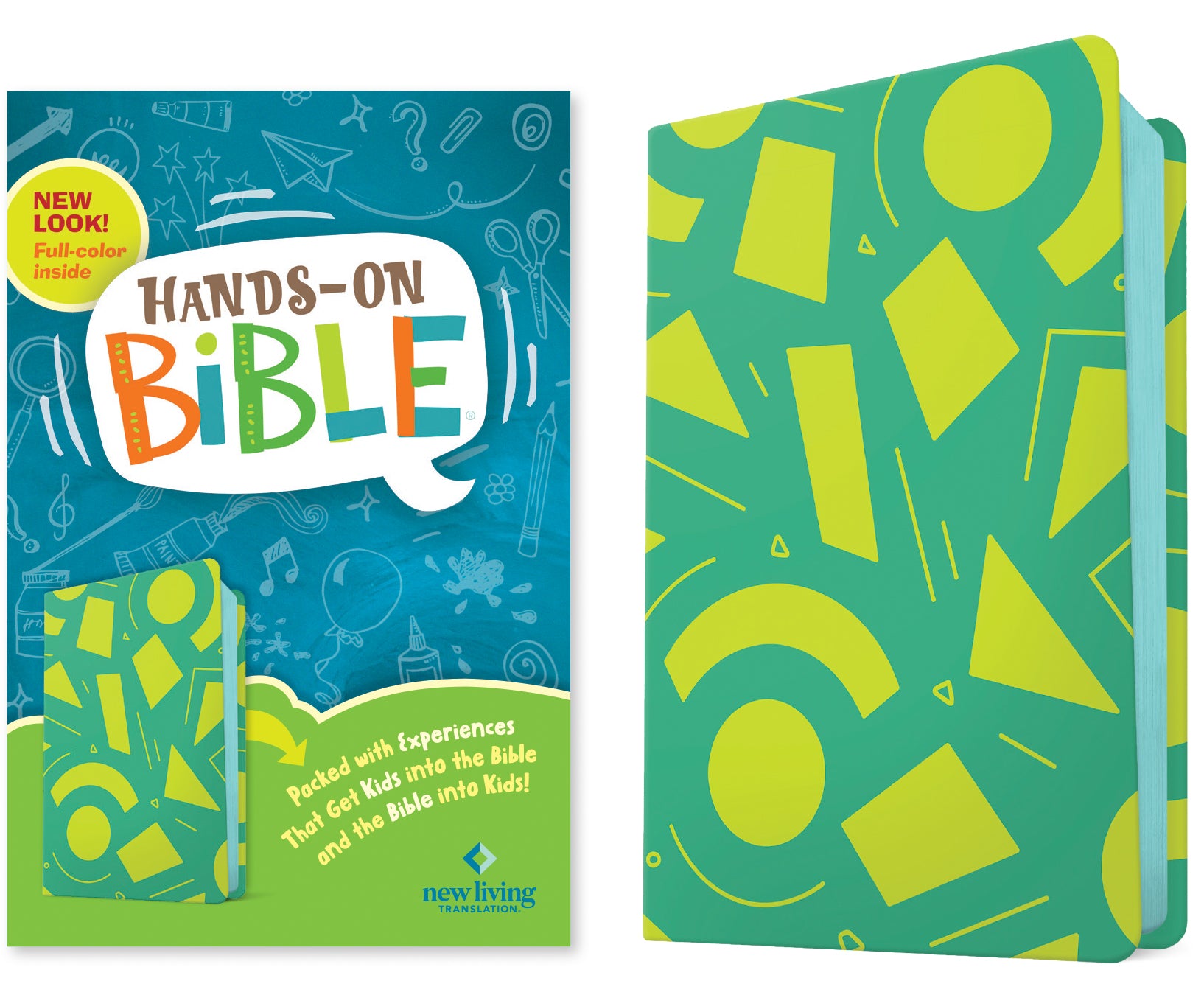 NLT Hands-On Bible Third Edition Green Lines and Shapes