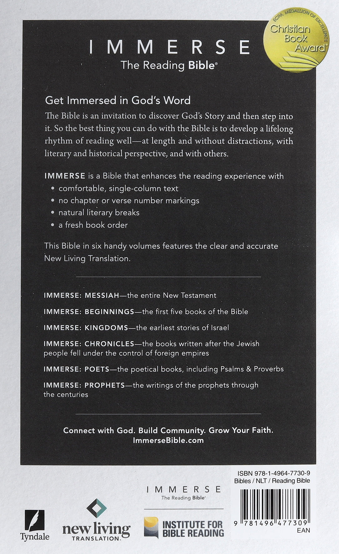 NLT Immerse Bible Complete Set: Beginnings, Kingdoms, Prophets, Poets, Chronicles, Messiah (6 Book Set)