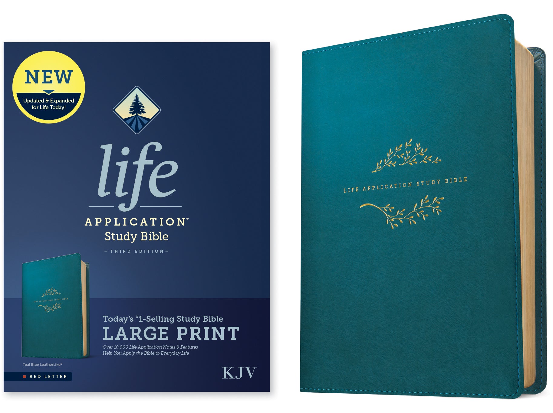 KJV Life Application Study Bible Large Print Teal Blue (Red Letter Edition) (Red Letter Edition) (3rd Edition)