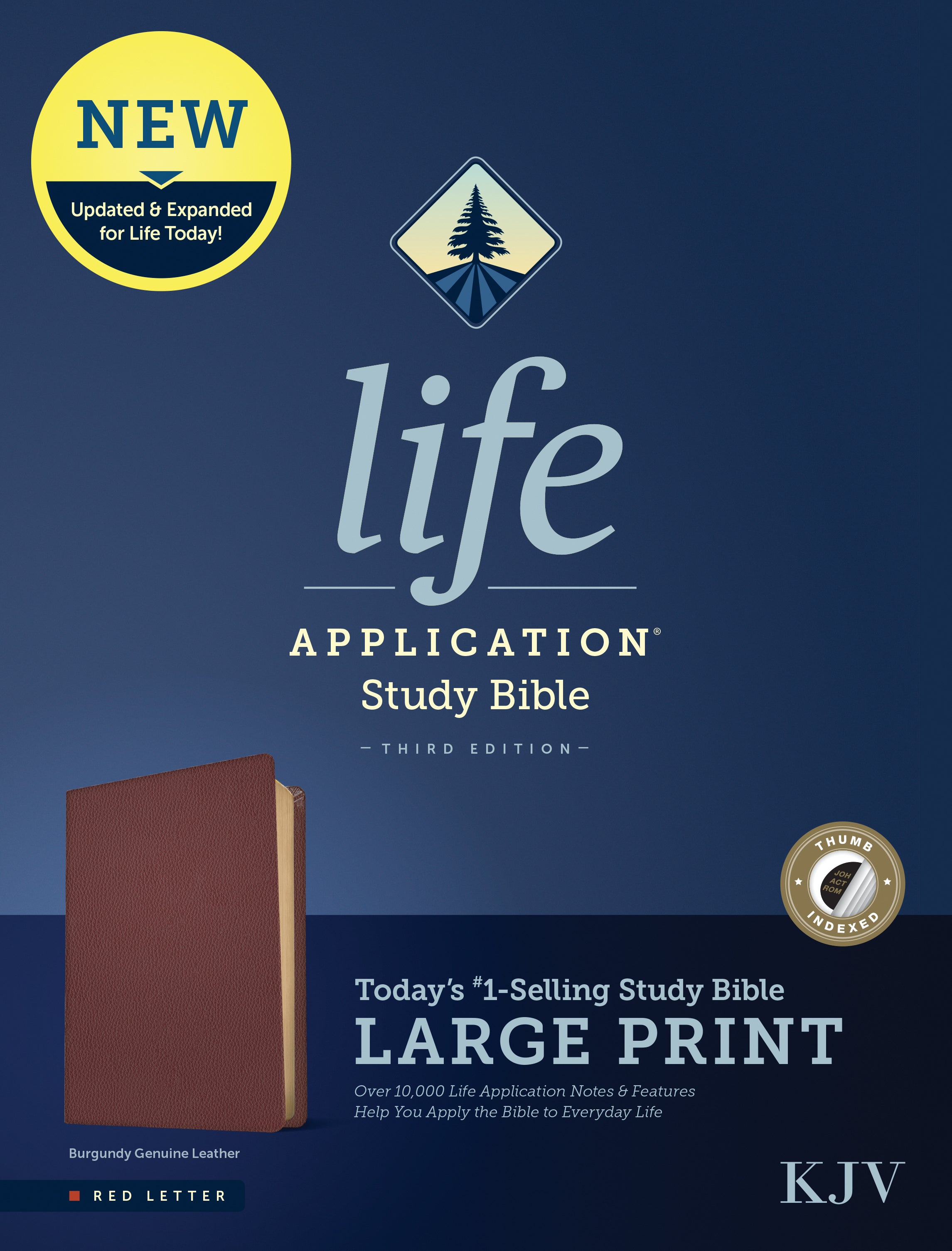 KJV Life Application Study Bible, Third Edition, Large Print (Genuine Leather, Burgundy, Indexed, Red Letter)
