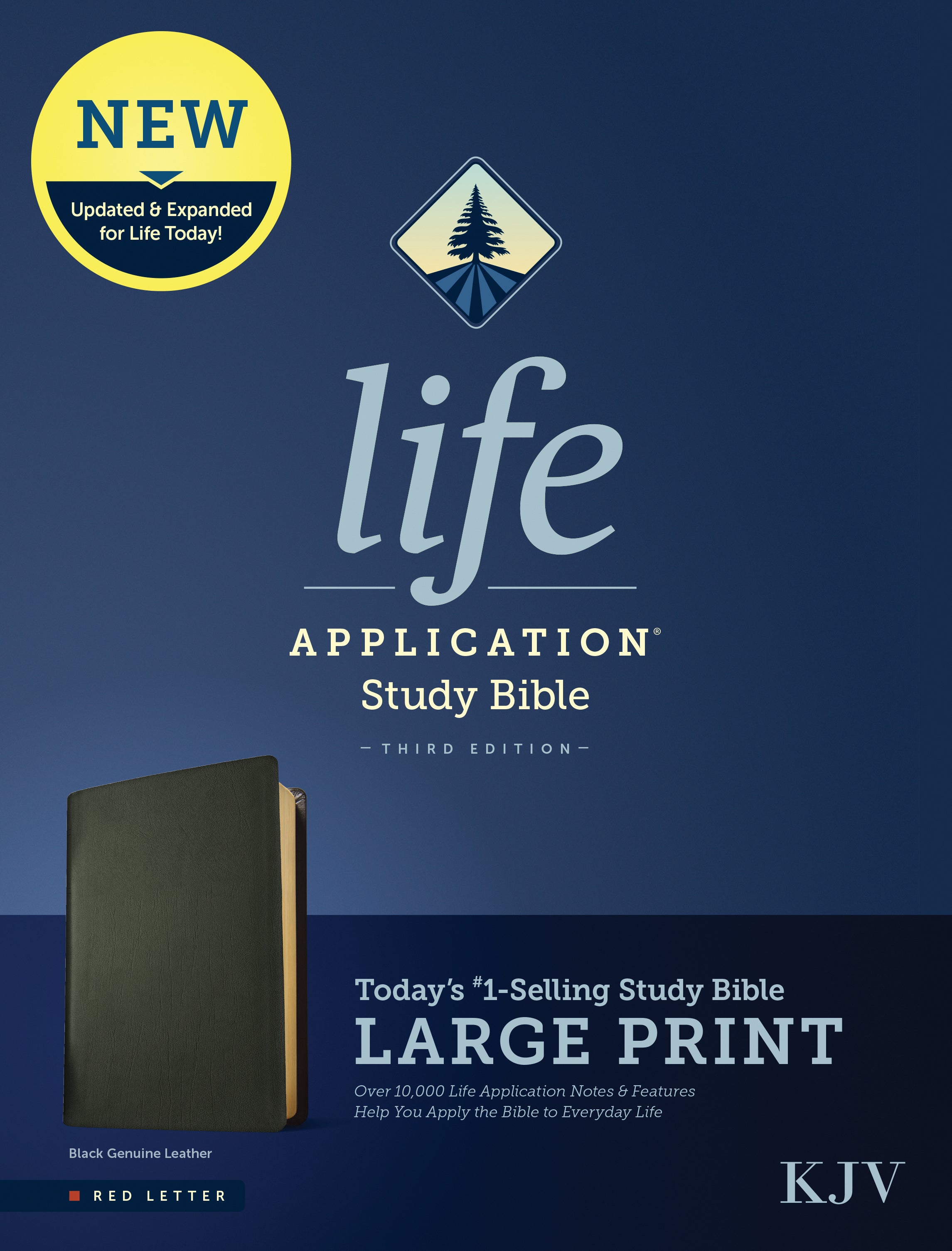 KJV Life Application Study Bible, Third Edition, Large Print (Genuine Leather, Black, Red Letter)