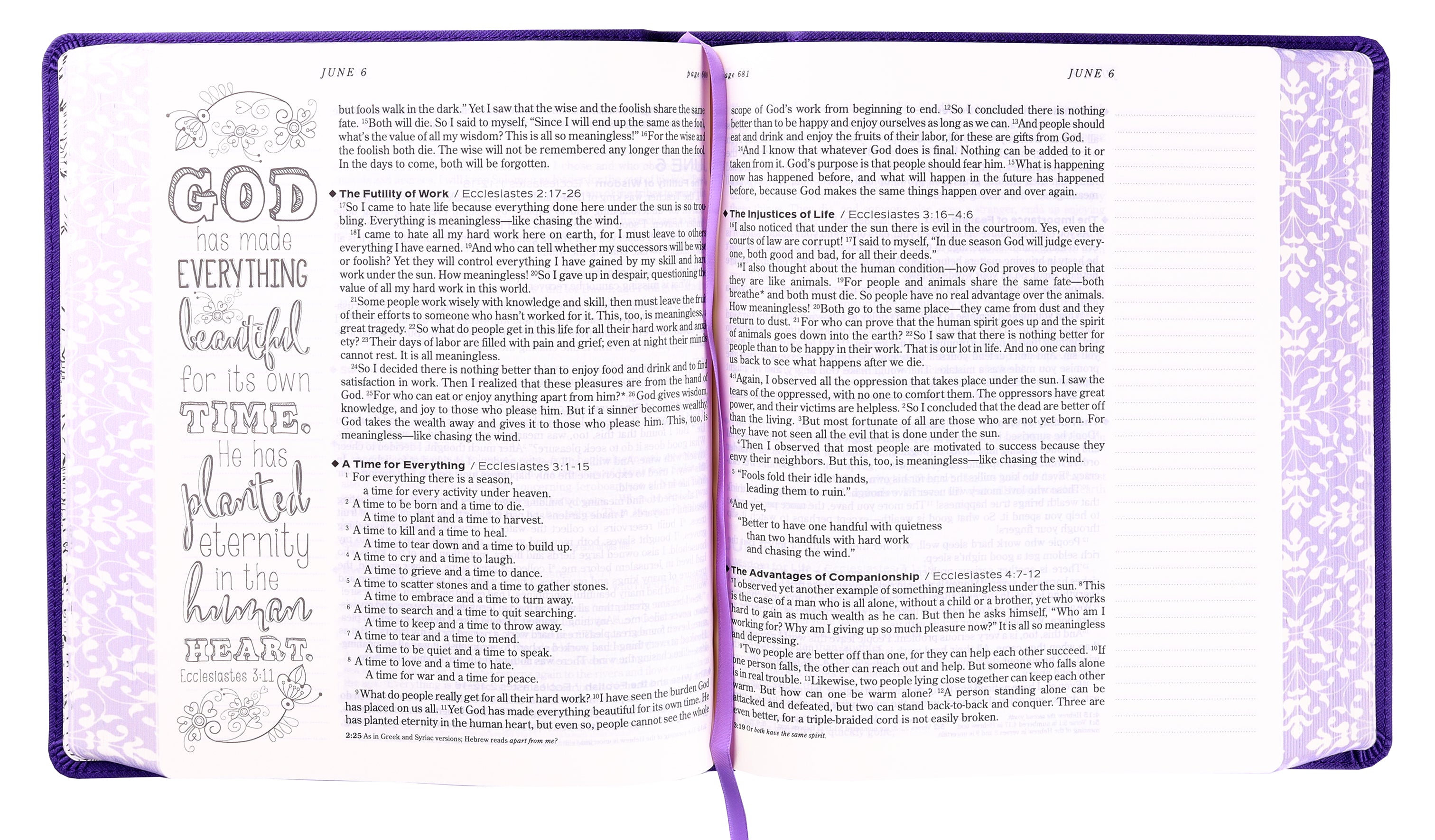 NLT One Year Chronological Bible Expressions Imperial Purple
