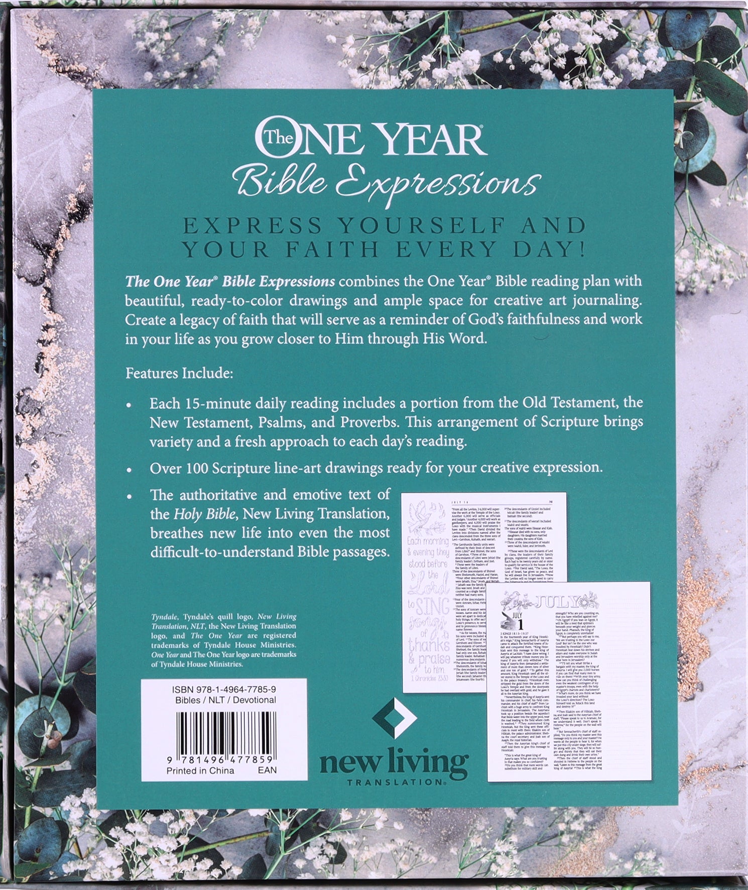 NLT One Year Bible Expressions Tidewater Teal