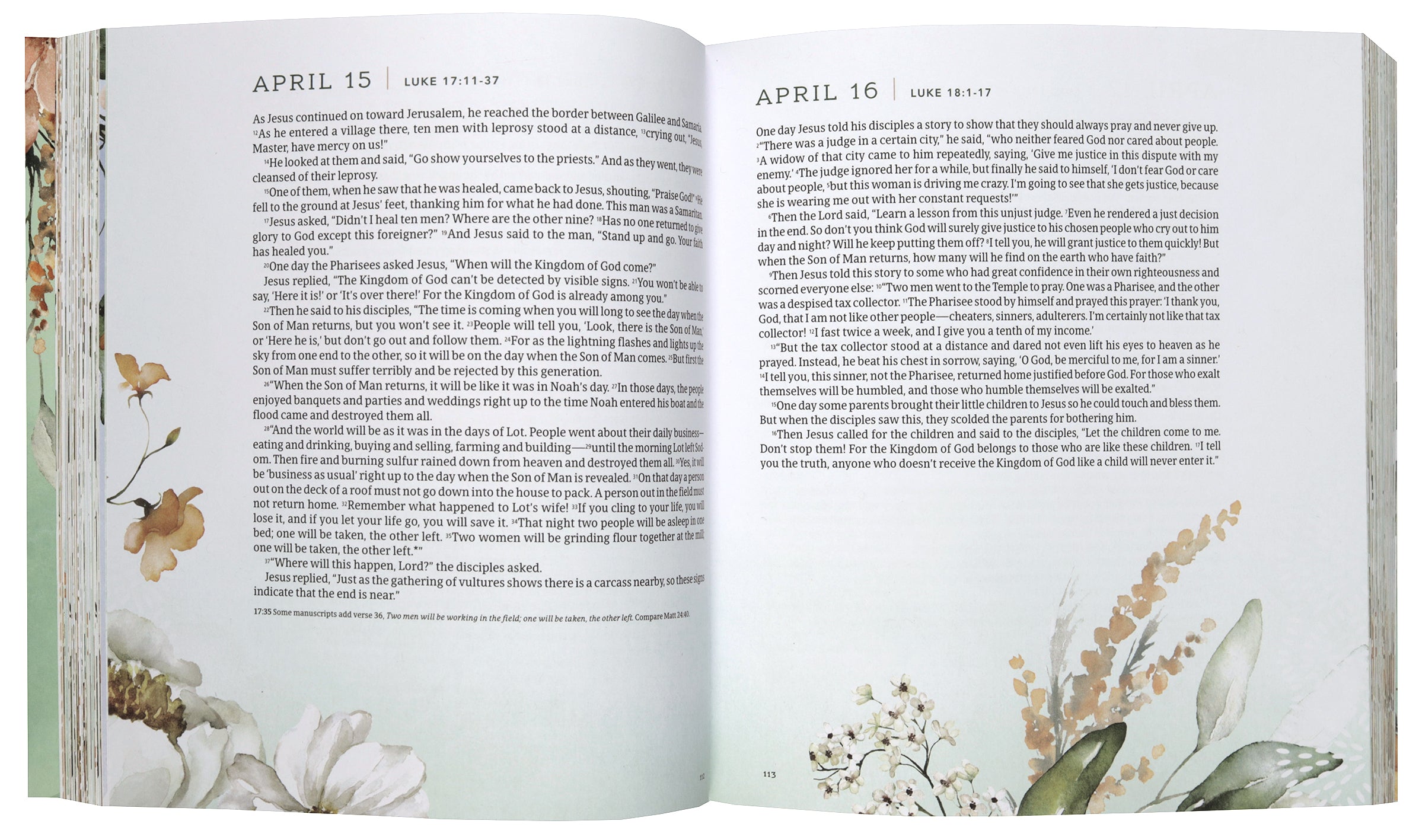 NLT One Year Bible New Testament Floral Paradise