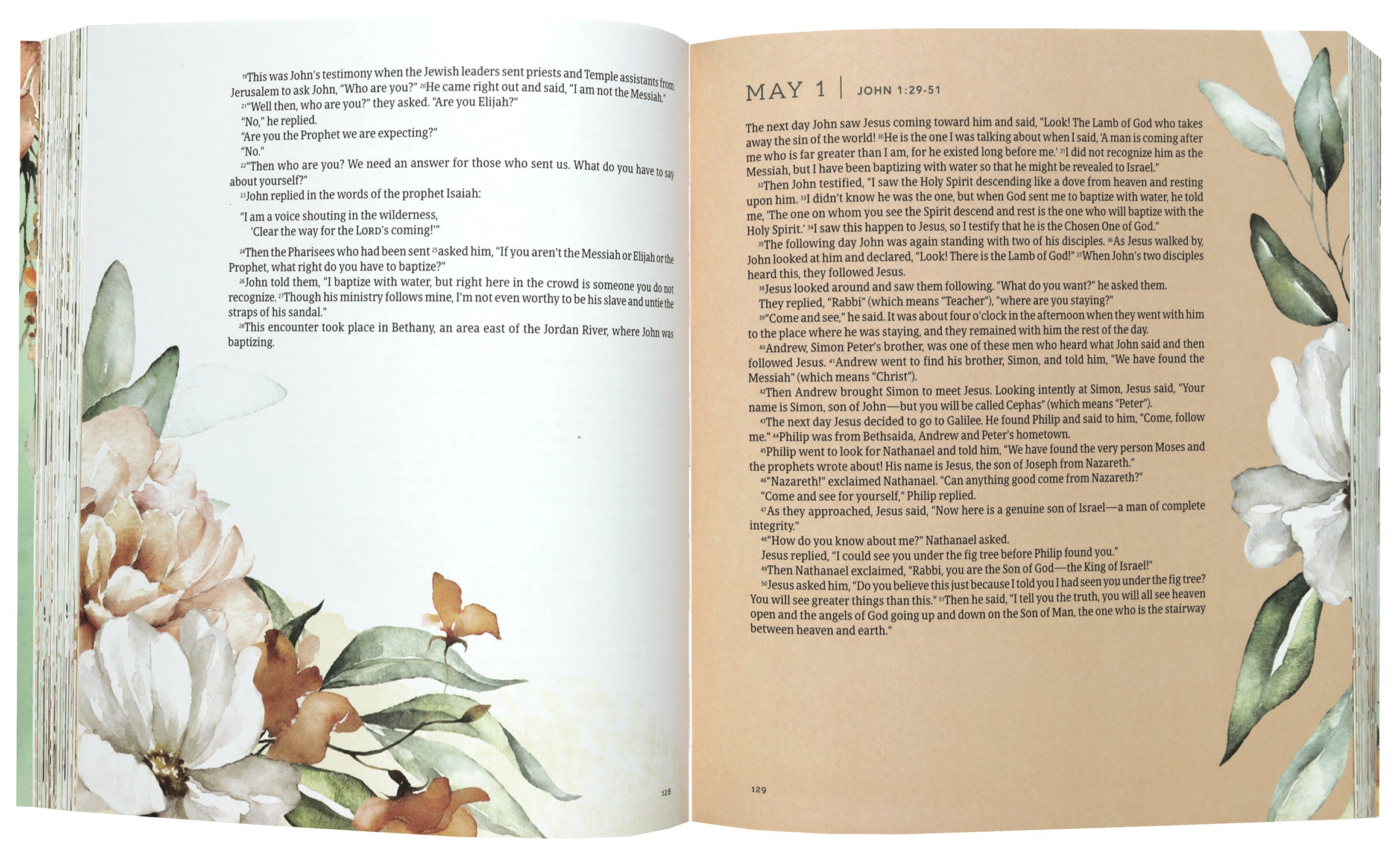 NLT One Year Bible New Testament Floral Paradise
