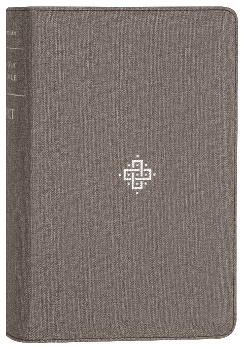 NLT Compact Giant Print Zipper Bible Filament-Enabled Edition Woven Cross Gray (Red Letter Edition)