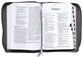 NLT Compact Giant Print Zipper Bible Filament-Enabled Edition Woven Cross Gray Indexed (Red Letter Edition)