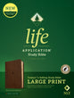 NLT Life Application Study Bible Third Edition Large Print (Rustic Brown Leaf, Indexed, Red Letter)