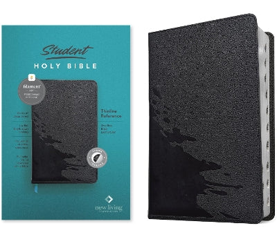 NLT Student Bible, Thinline Reference, Filament-Enabled Edition, Overflow Black, Indexed (Red Letter Edition)