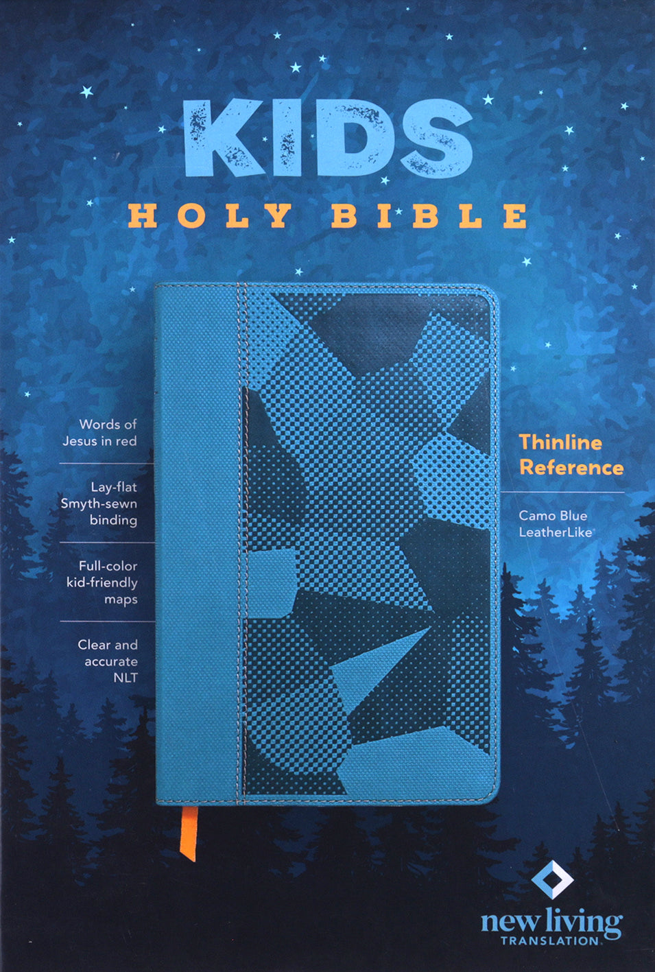 NLT Kids Bible, Thinline Reference Edition, Camo Blue (Red Letter Edition)