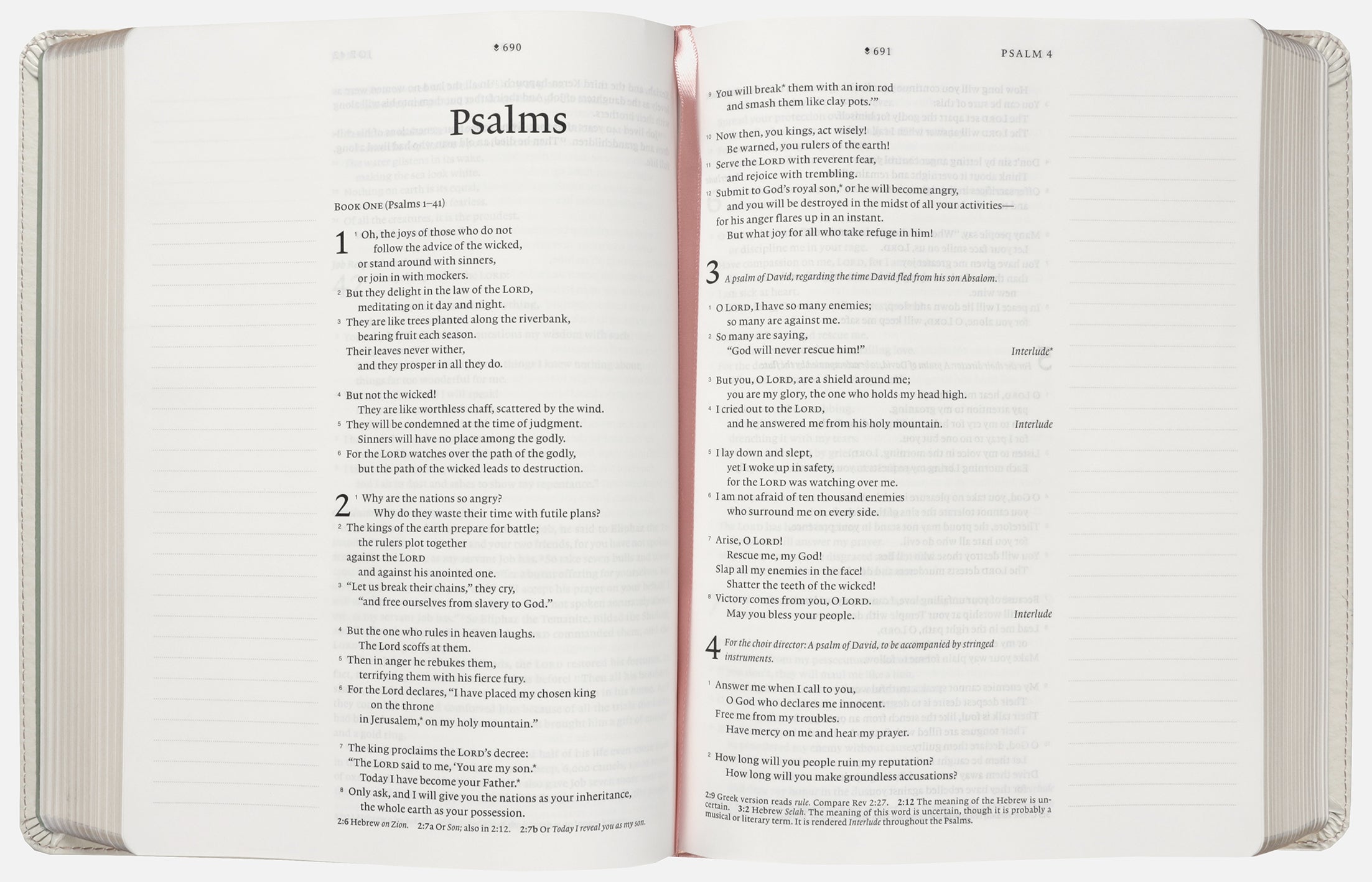 NLT Wide Margin Bible Filament-Enabled Edition Dusty Pink Blossoms