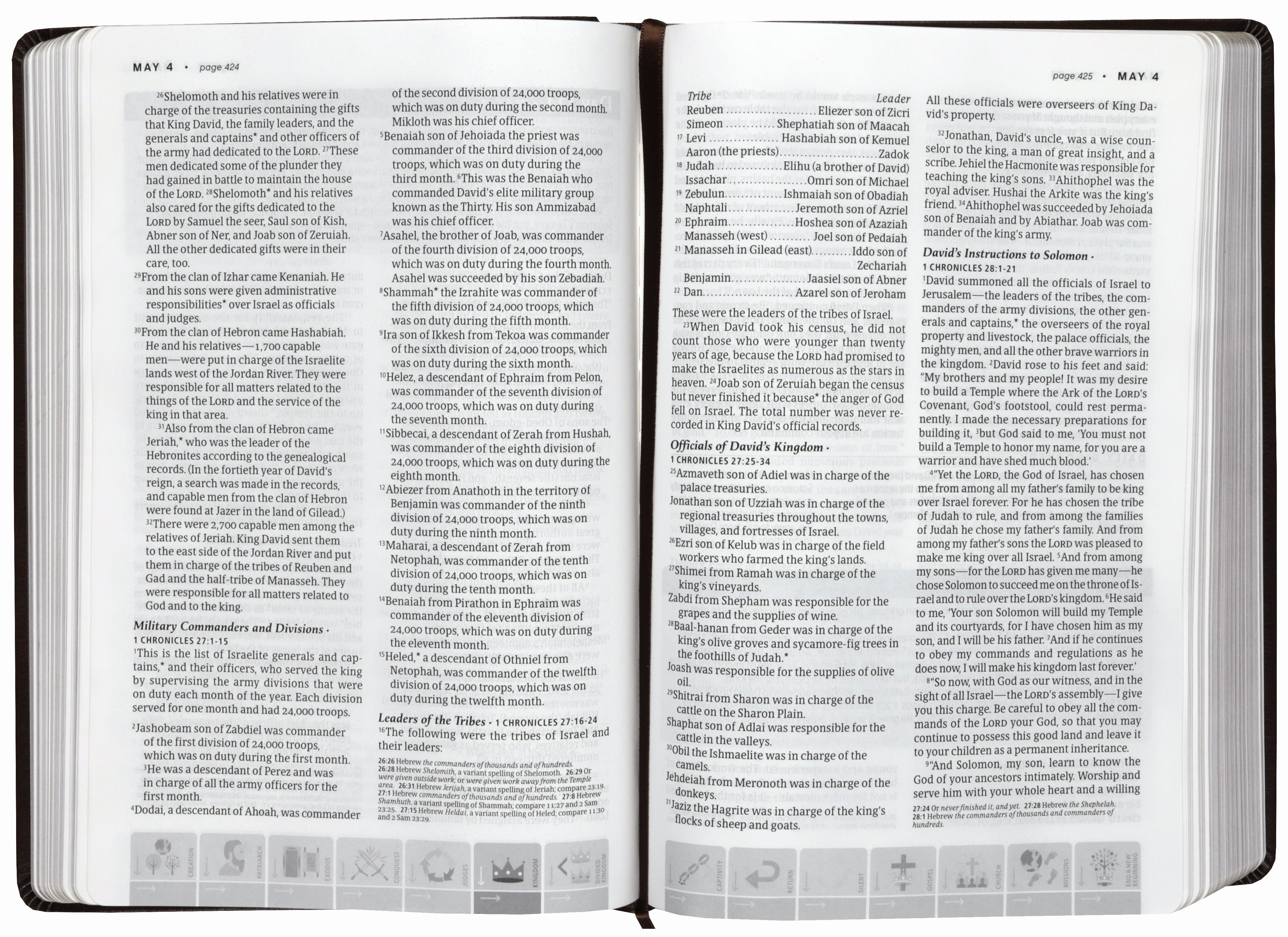 NLT One Year Chronological Study Bible, Rustic Brown