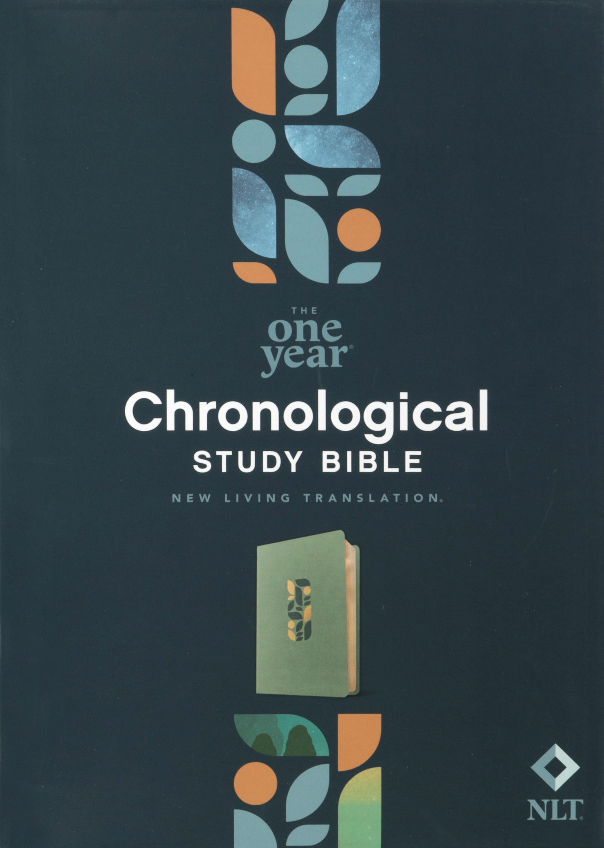 NLT One Year Chronological Study Bible, Sage Green Mosaic
