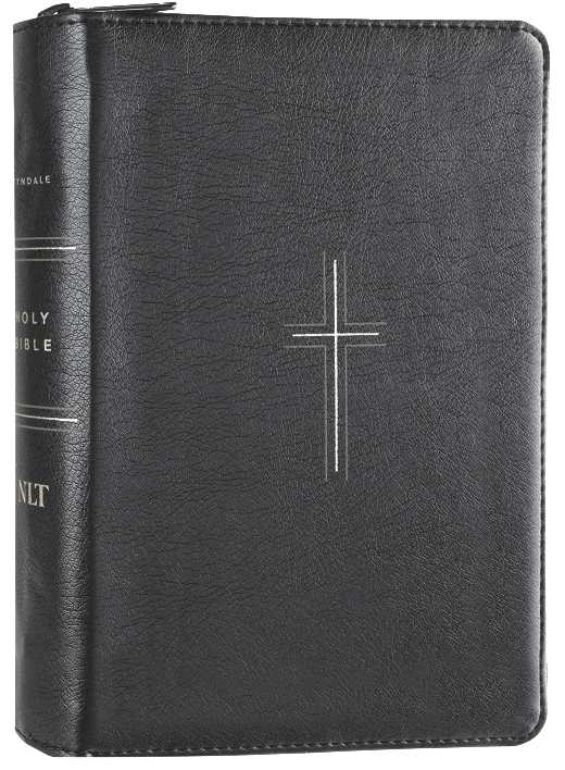 NLT Compact Giant Print Zipper Bible Filament Enabled Black Cross (Red Letter Edition)