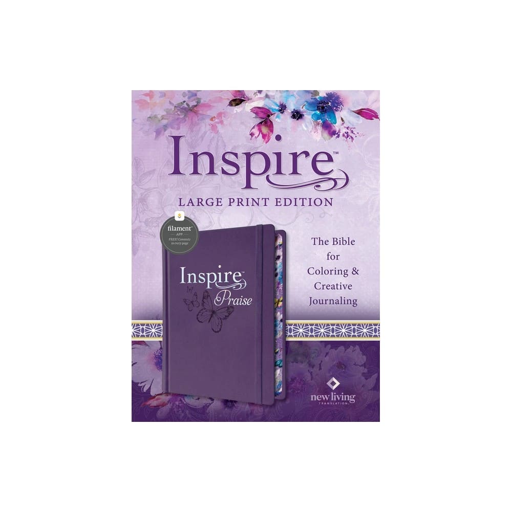 NLT Inspire Praise Bible Large Print Purple (Black Letter Edition)
